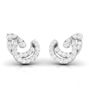 New Fashionable Platinum Diamond Earrings for Women JL PT E OLS 31