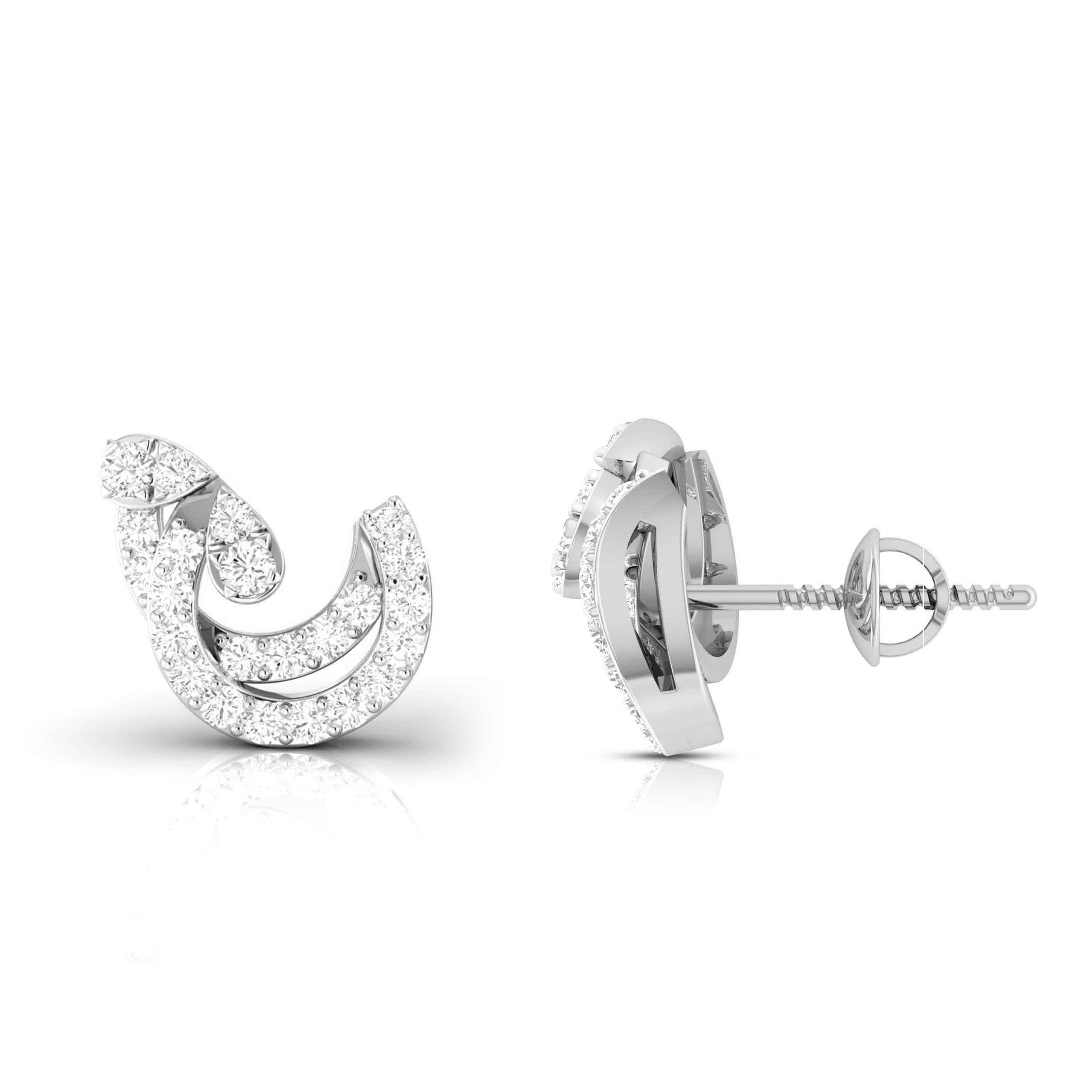 New Fashionable Platinum Diamond Earrings for Women JL PT E OLS 31