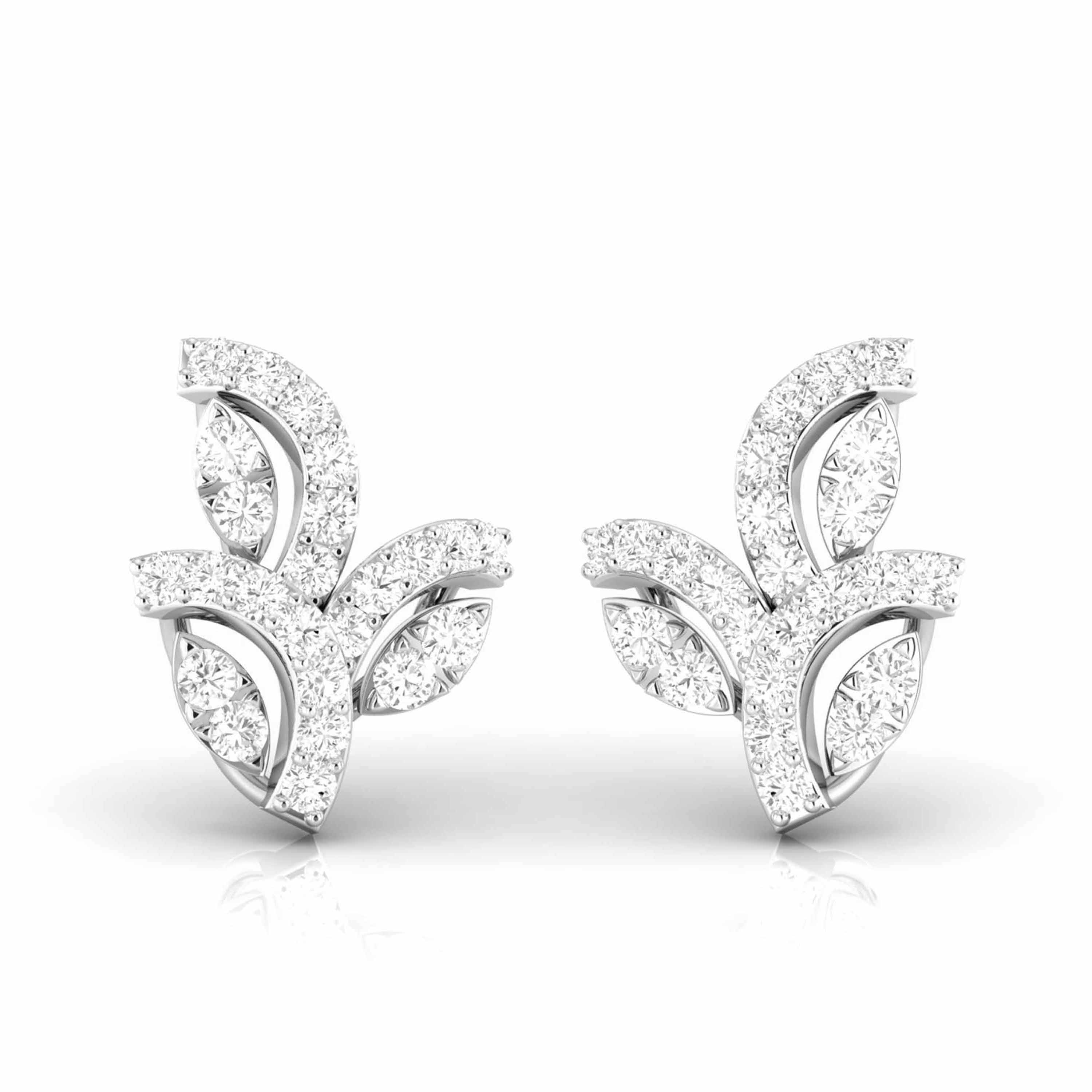 Beautiful Platinum Diamond  Earrings for Women JL PT E OLS 32  VVS-GH Jewelove.US