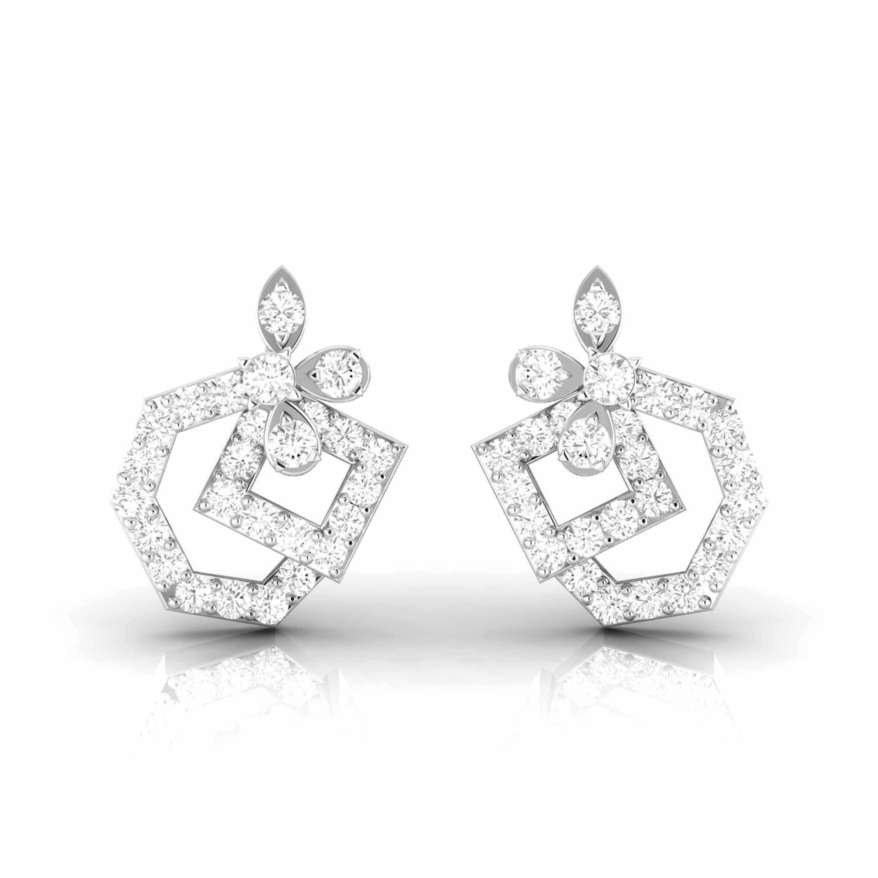 Designer Platinum Diamond Earrings for Women JL PT E OLS 34  VVS-GH Jewelove.US