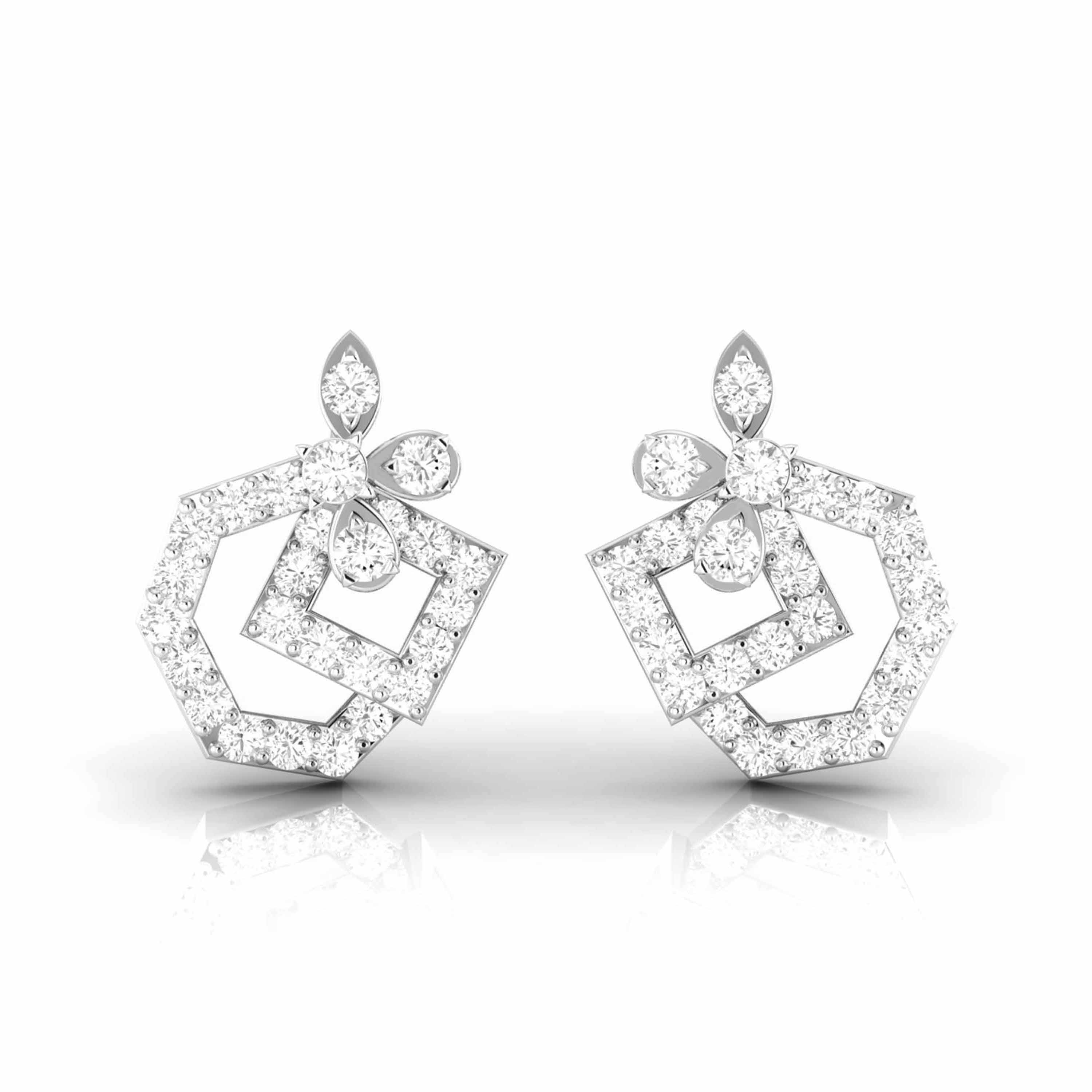 Designer Platinum Diamond Earrings for Women JL PT E OLS 34