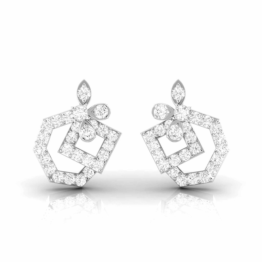 Designer Platinum Diamond Earrings for Women JL PT E OLS 34  VVS-GH Jewelove.US