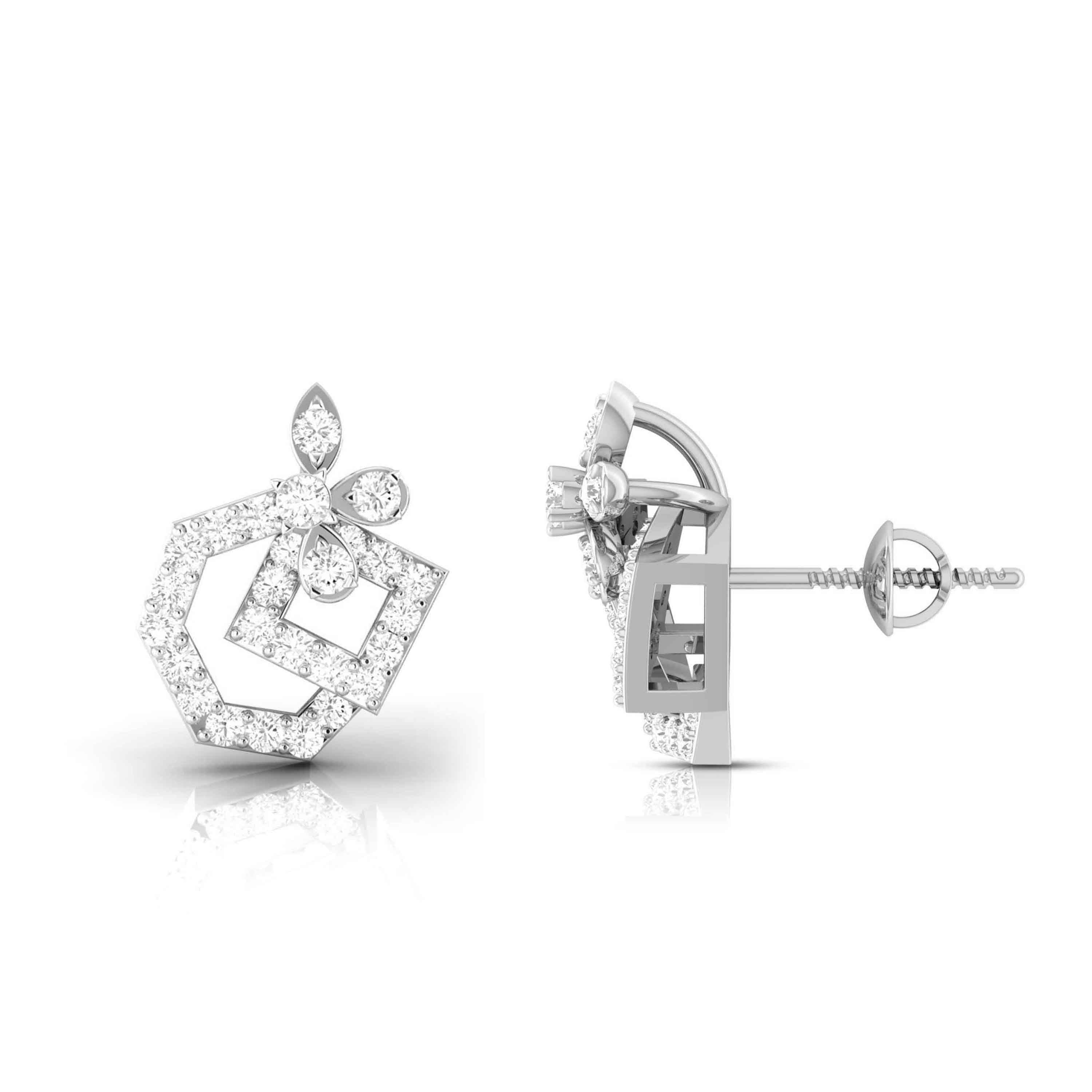 Designer Platinum Diamond Earrings for Women JL PT E OLS 34   Jewelove.US