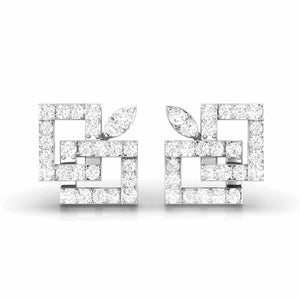 Fashionable Platinum Diamond Earrings for Women JL PT E OLS 36