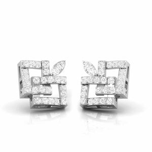 Fashionable Platinum Diamond Earrings for Women JL PT E OLS 36