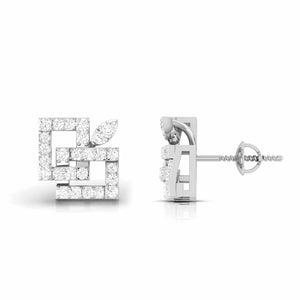 Fashionable Platinum Diamond Earrings for Women JL PT E OLS 36