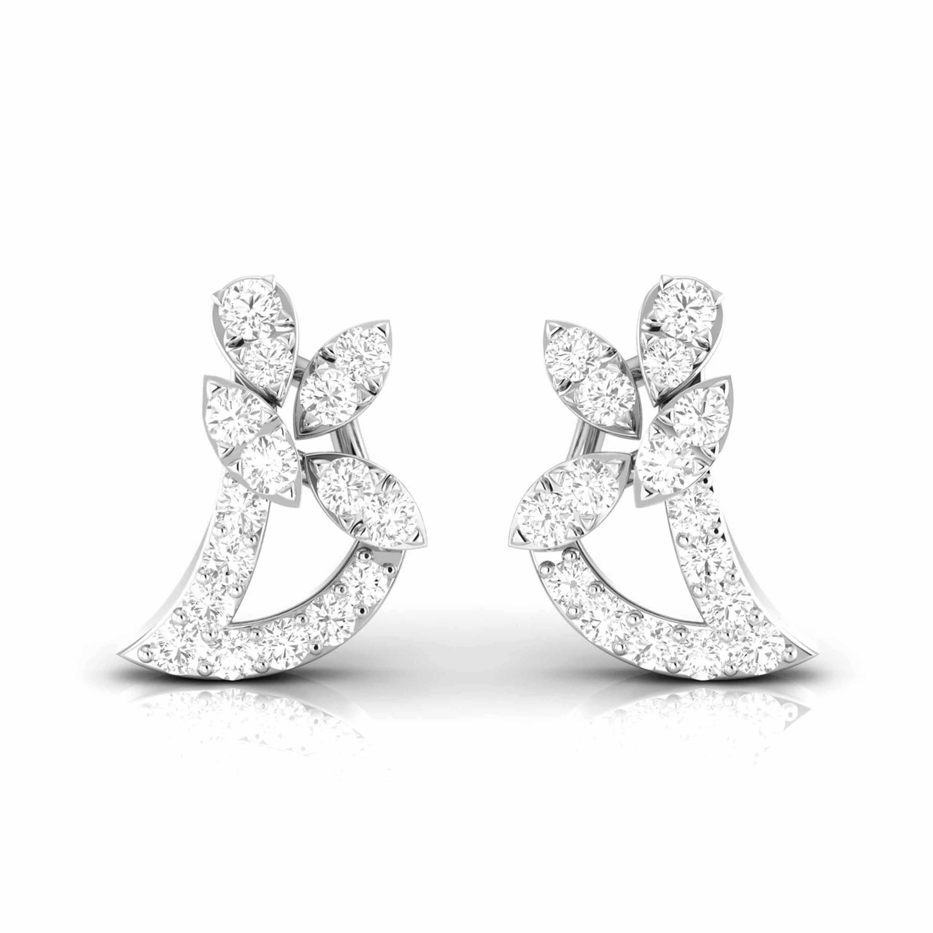 Beautiful Platinum Diamond Earrings for Women JL PT E OLS 37