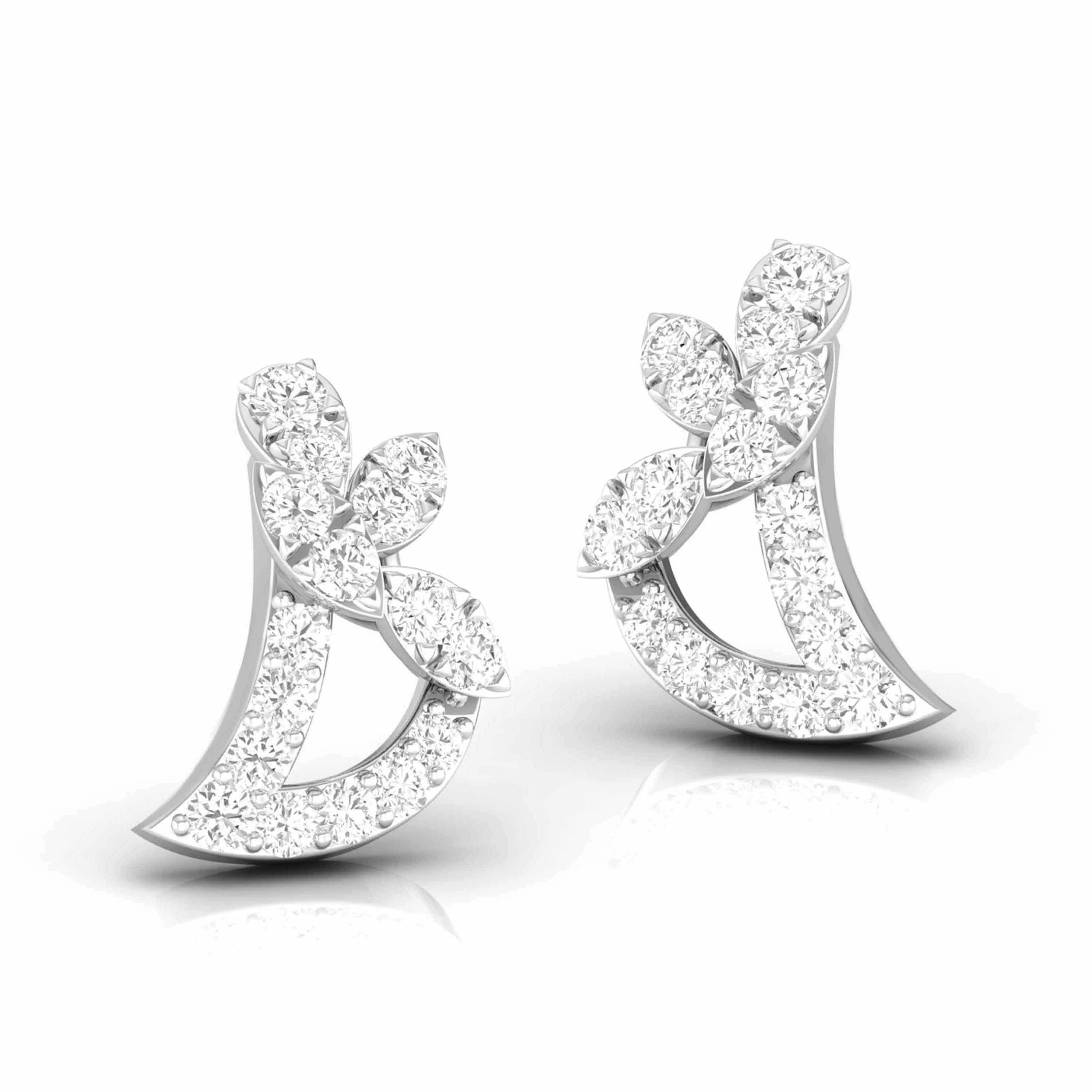 Beautiful Platinum Diamond Earrings for Women JL PT E OLS 37