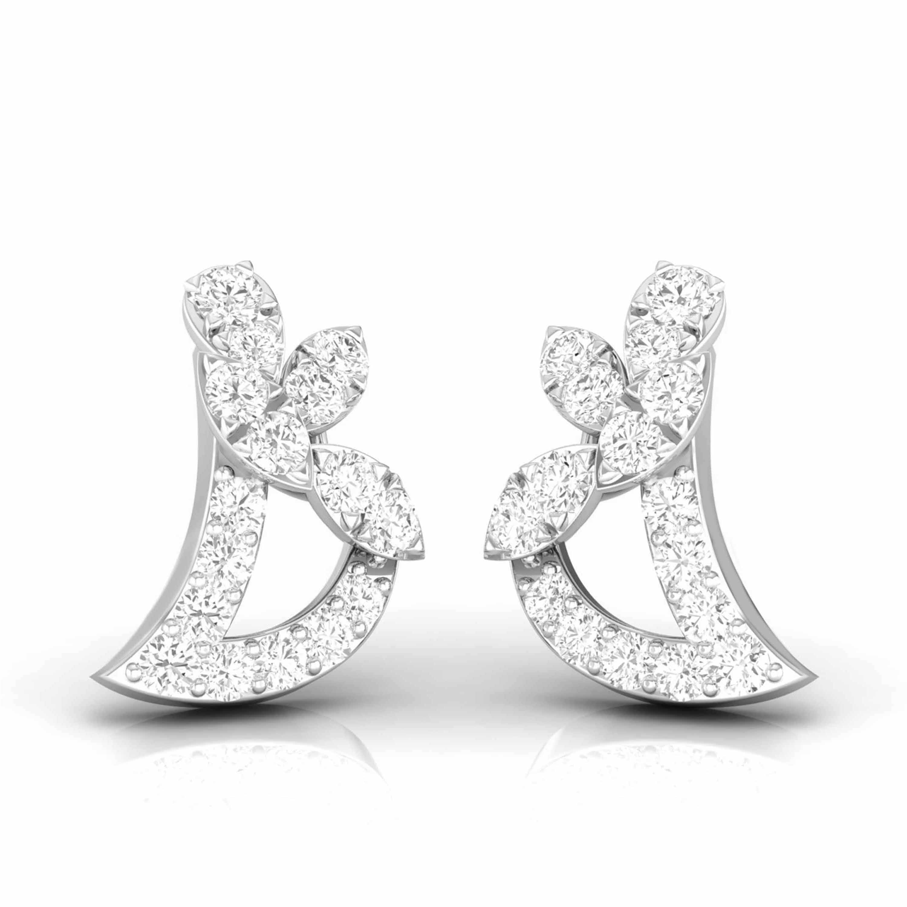 Beautiful Platinum Diamond Earrings for Women JL PT E OLS 37   Jewelove.US