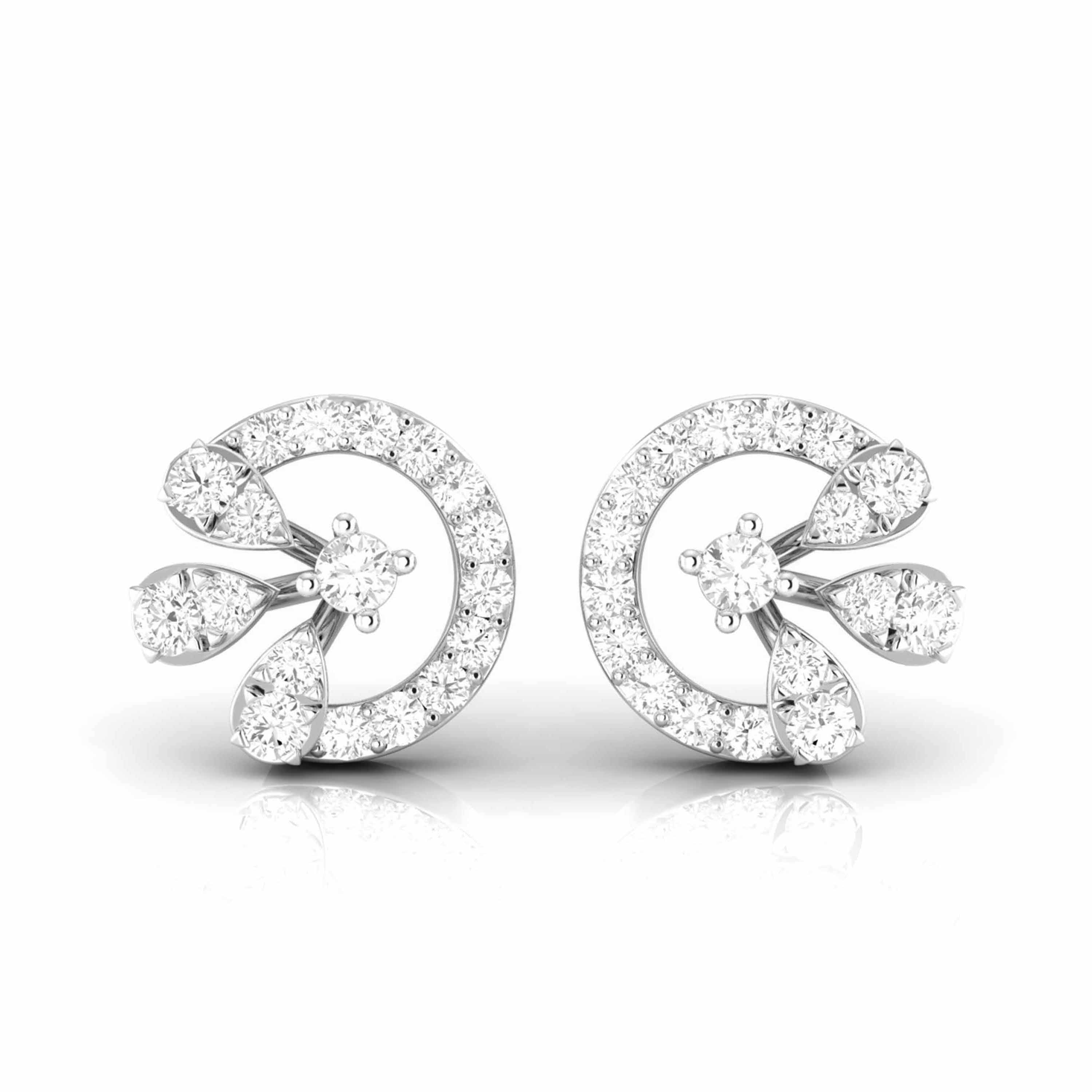 Fashionable Platinum Diamond Earrings for Women JL PT E OLS 38