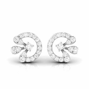 Fashionable Platinum Diamond Earrings for Women JL PT E OLS 38
