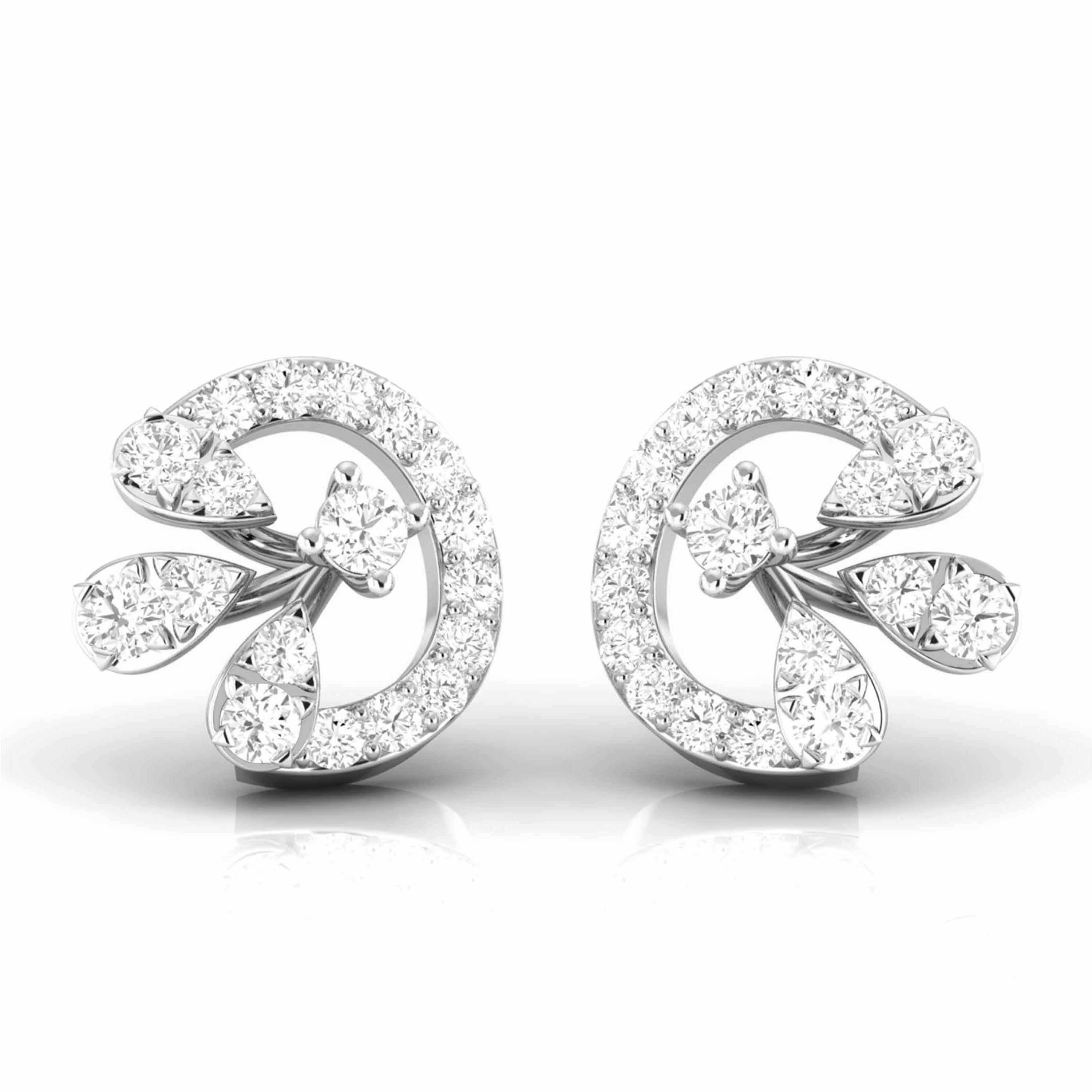 Fashionable Platinum Diamond Earrings for Women JL PT E OLS 38