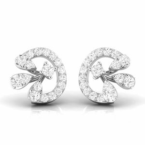 Fashionable Platinum Diamond Earrings for Women JL PT E OLS 38