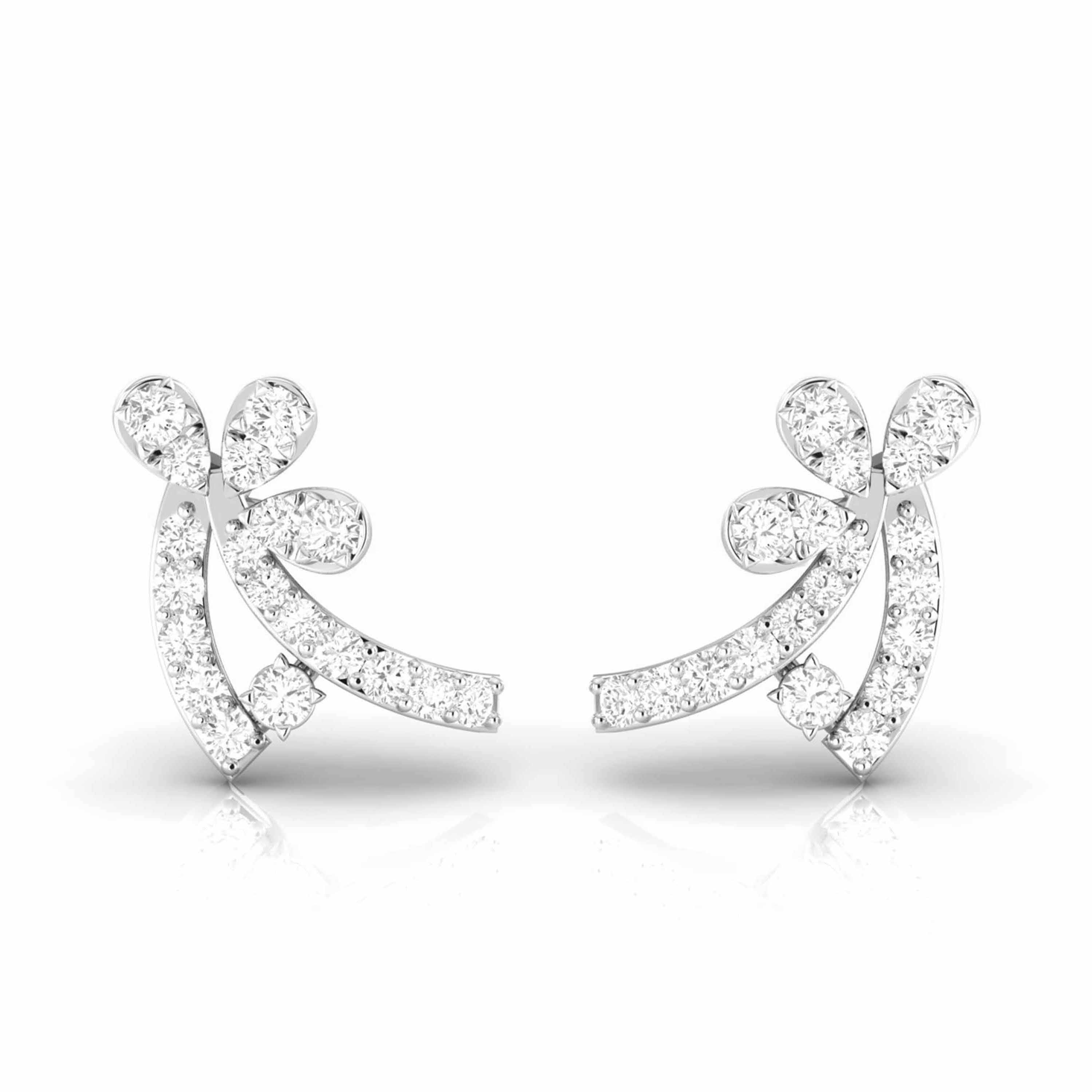 New Fashionable Platinum Diamond Earrings for Women JL PT E OLS 39   Jewelove.US