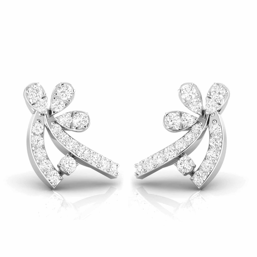 New Fashionable Platinum Diamond Earrings for Women JL PT E OLS 39  VVS-GH Jewelove.US