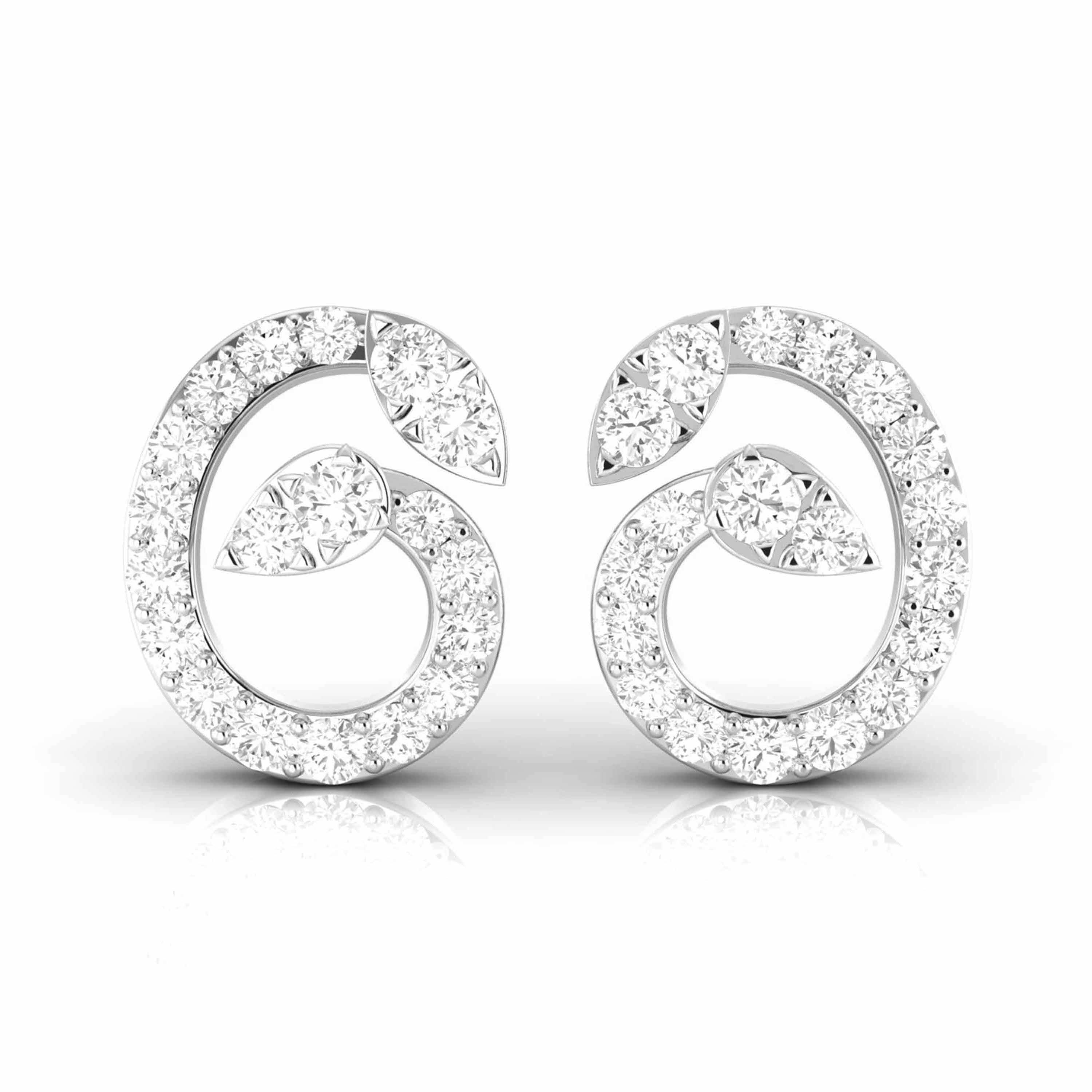 Designer Platinum Diamond Earrings for Women JL PT E OLS 40