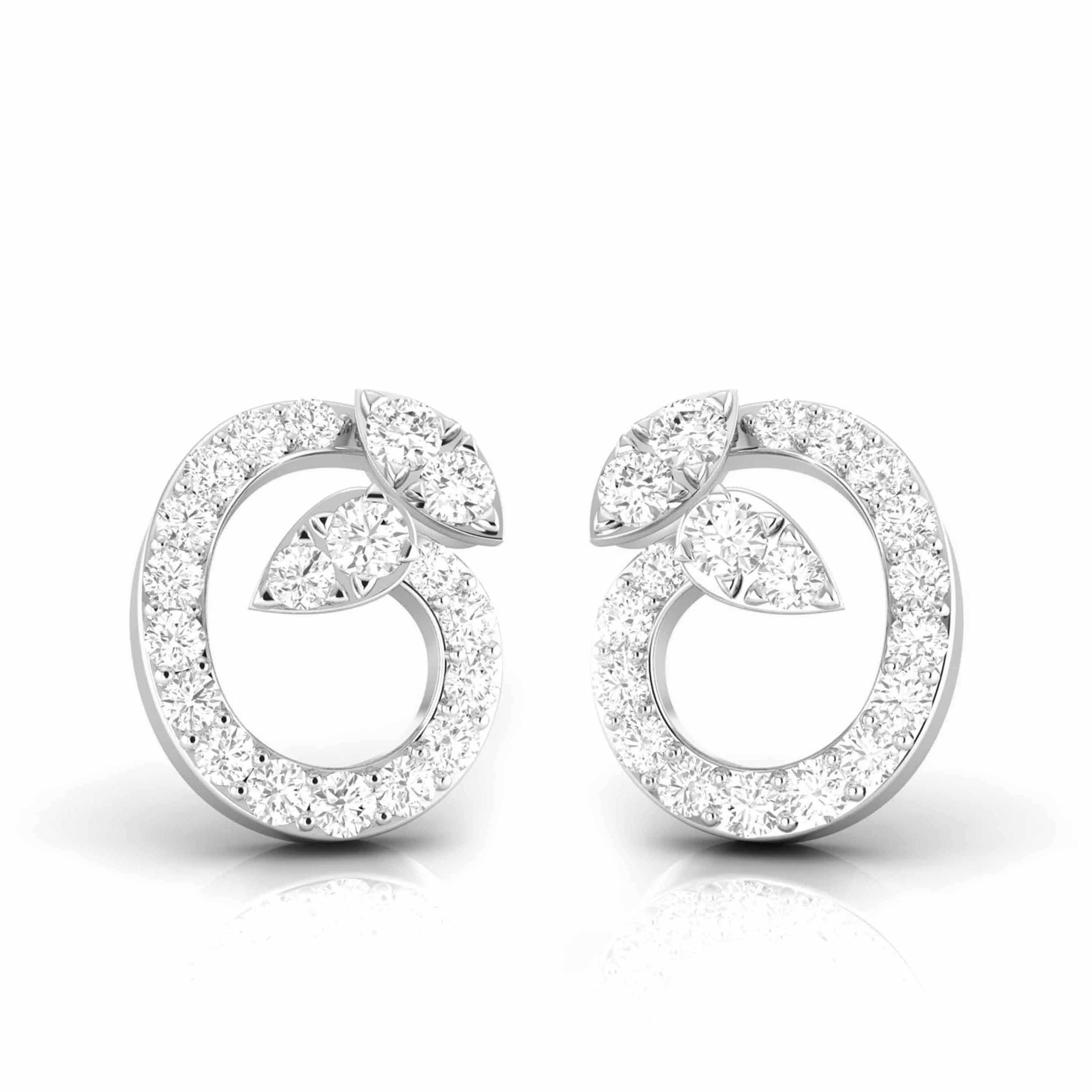 Designer Platinum Diamond Earrings for Women JL PT E OLS 40