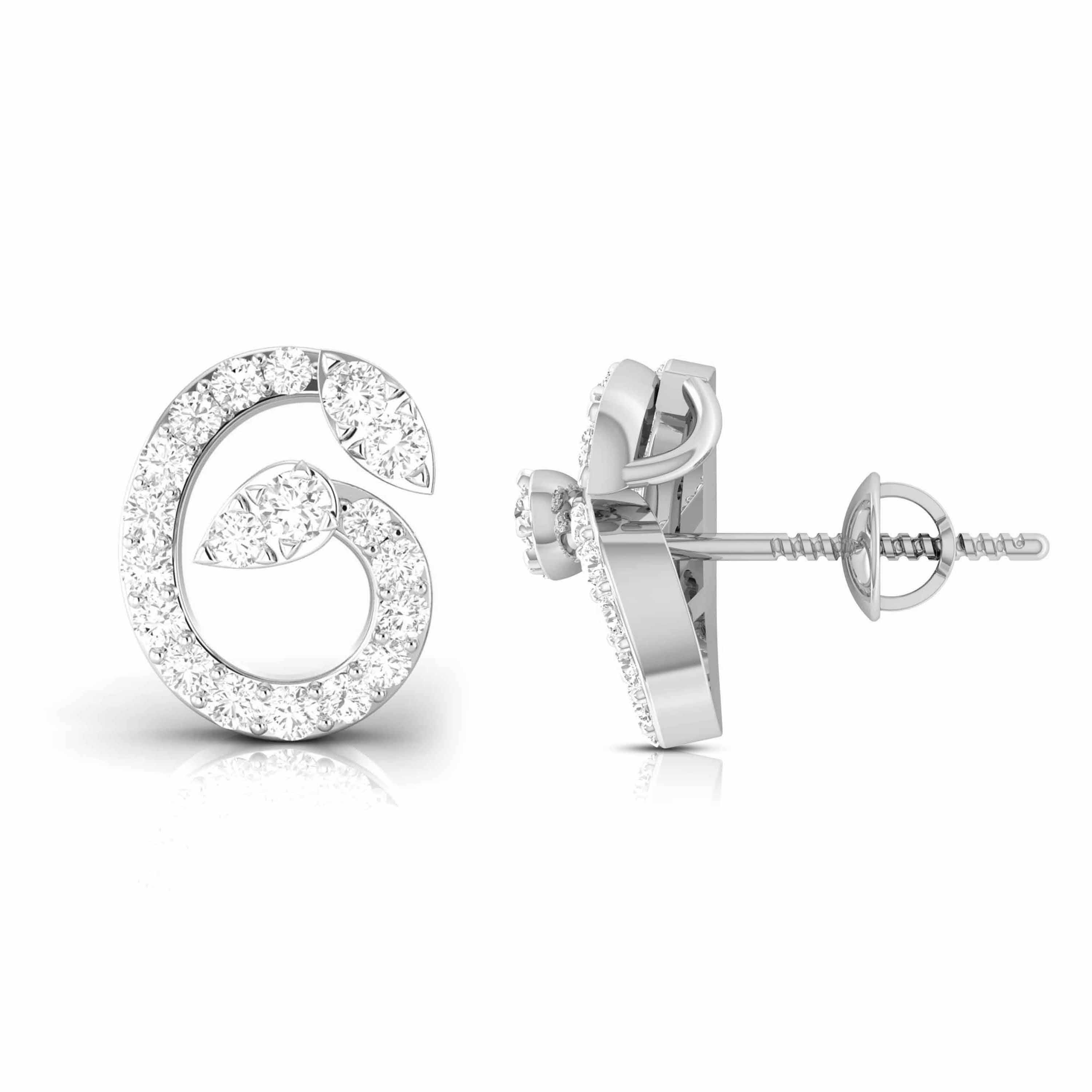Designer Platinum Diamond Earrings for Women JL PT E OLS 40