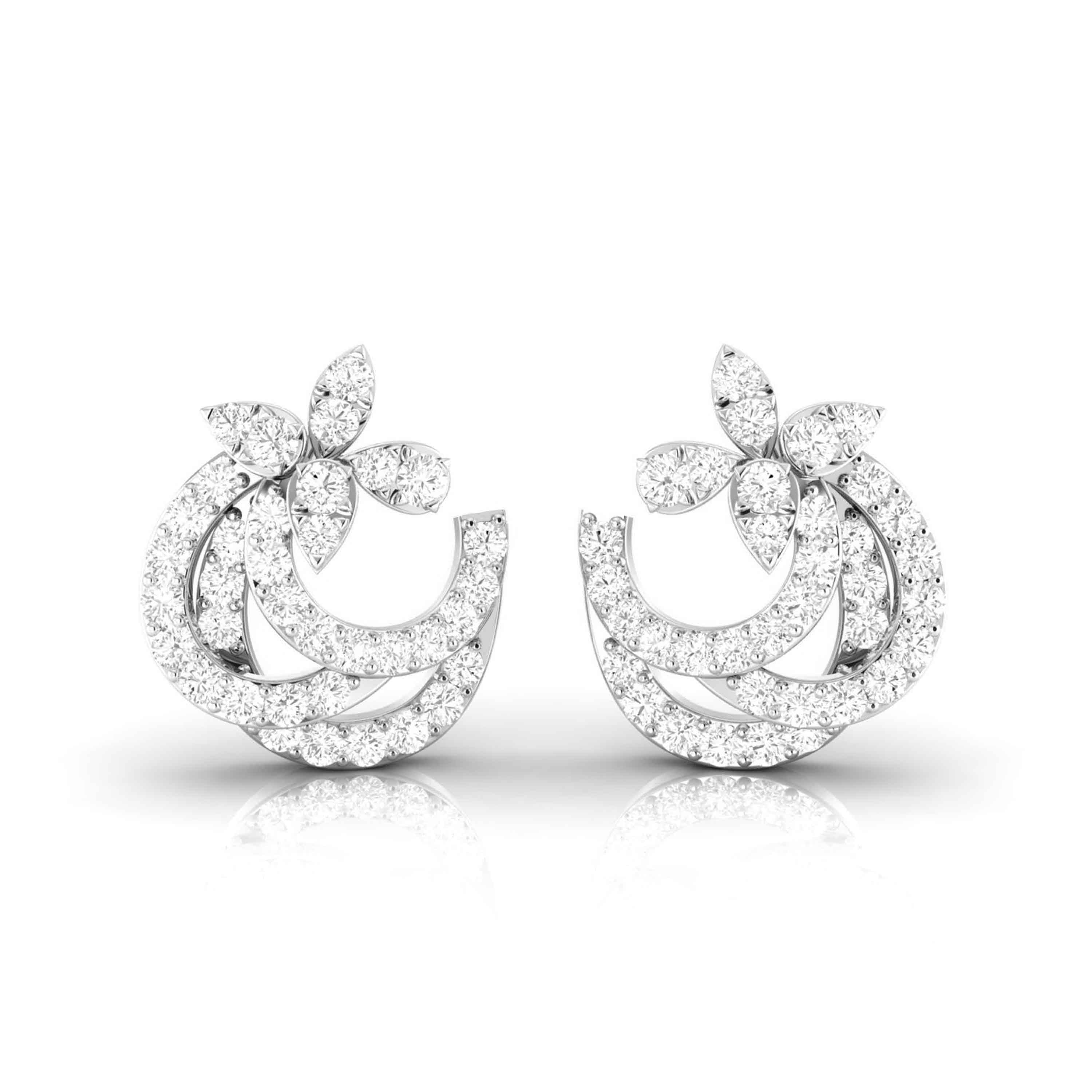 Designer Platinum Diamond Earrings for Women JL PT E OLS 41