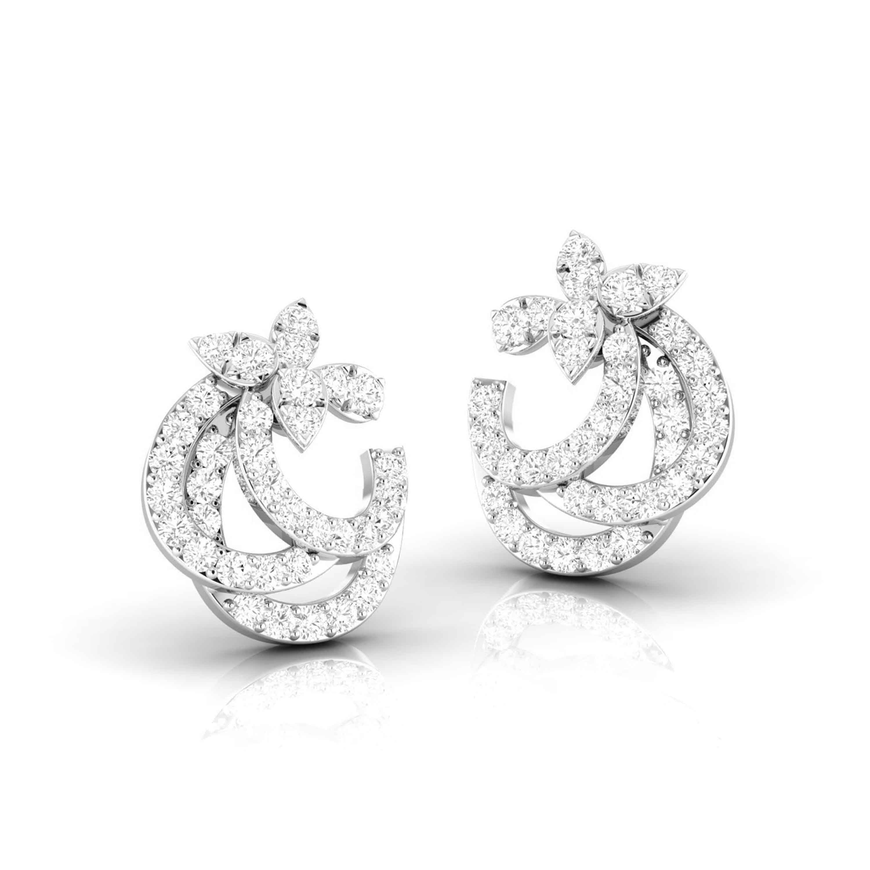 Designer Platinum Diamond Earrings for Women JL PT E OLS 41