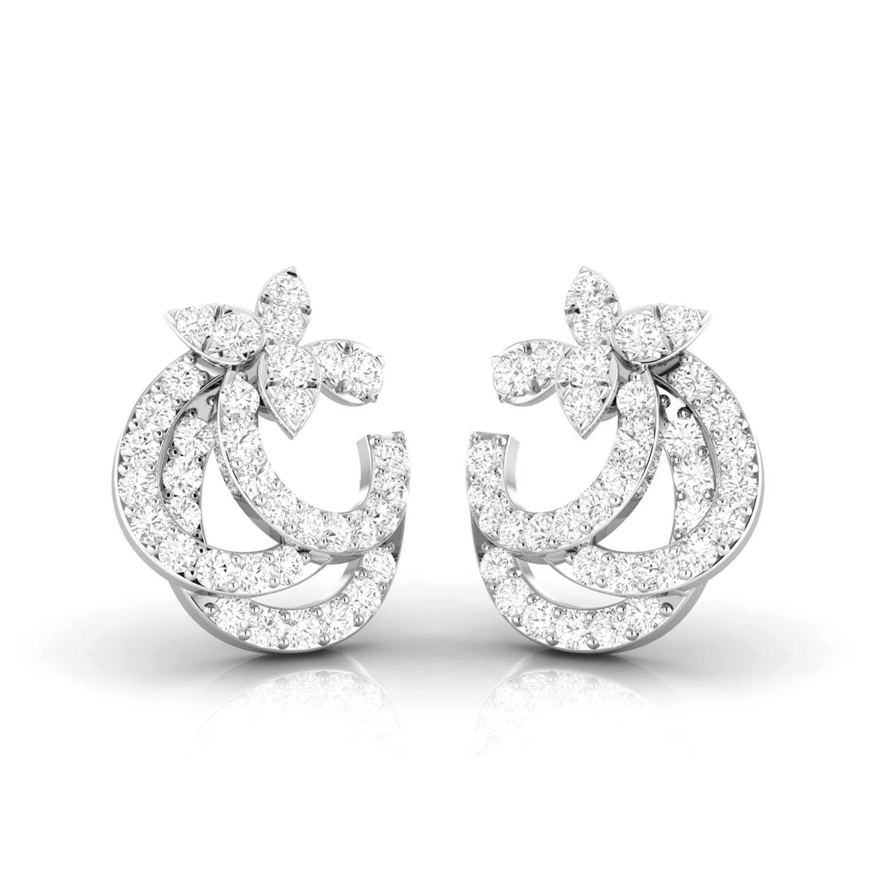 Designer Platinum Diamond Earrings for Women JL PT E OLS 41