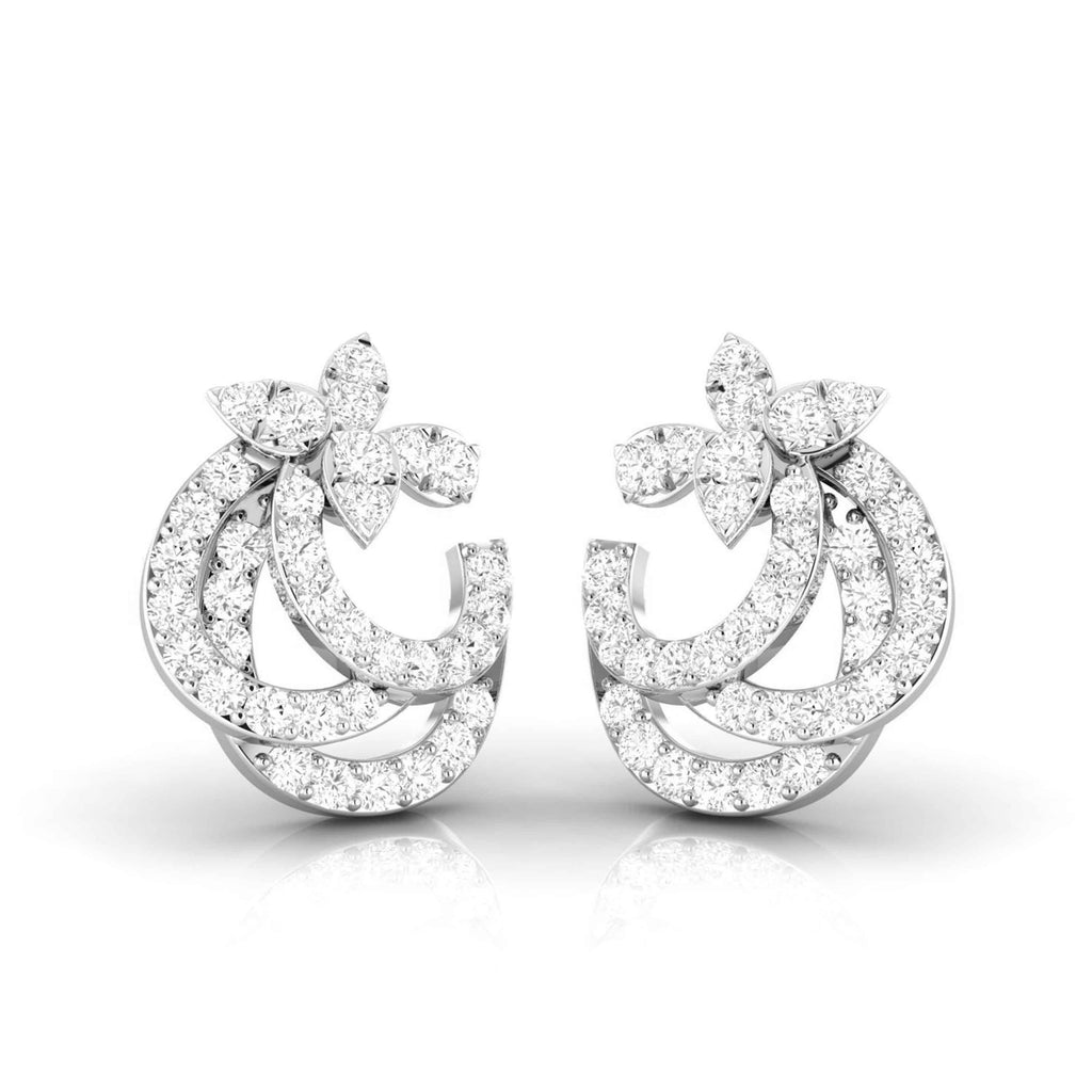 Designer Platinum Diamond Earrings for Women JL PT E OLS 41  VVS-GH Jewelove.US