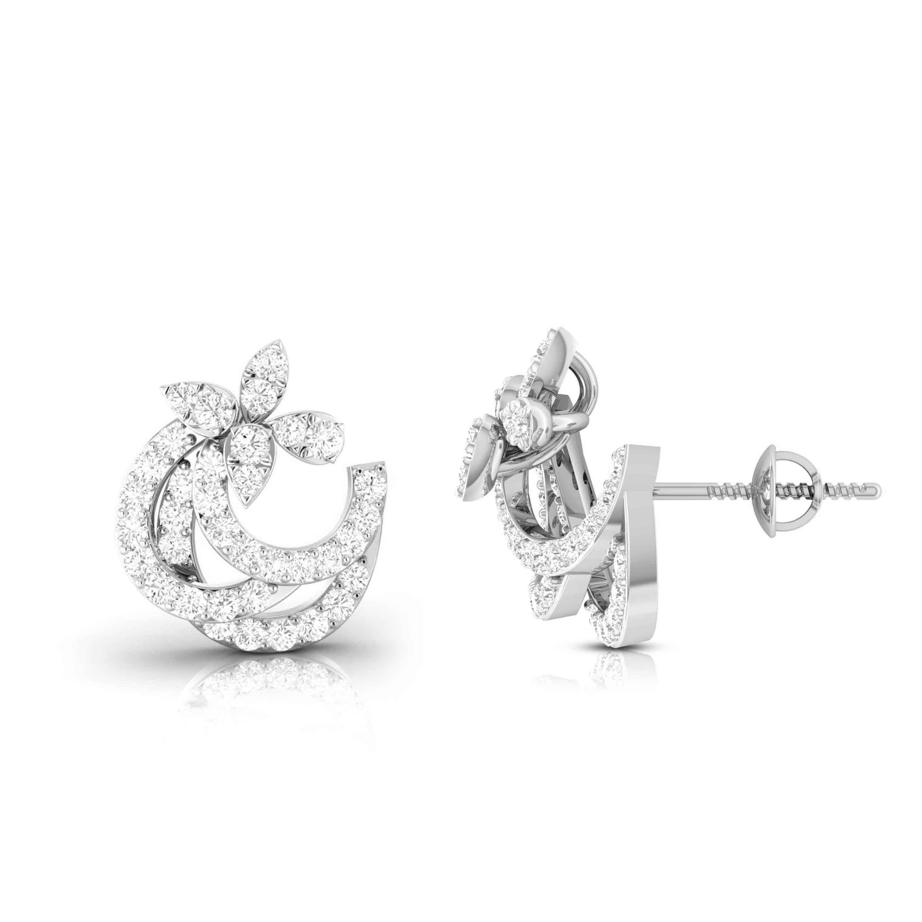 Designer Platinum Diamond Earrings for Women JL PT E OLS 41