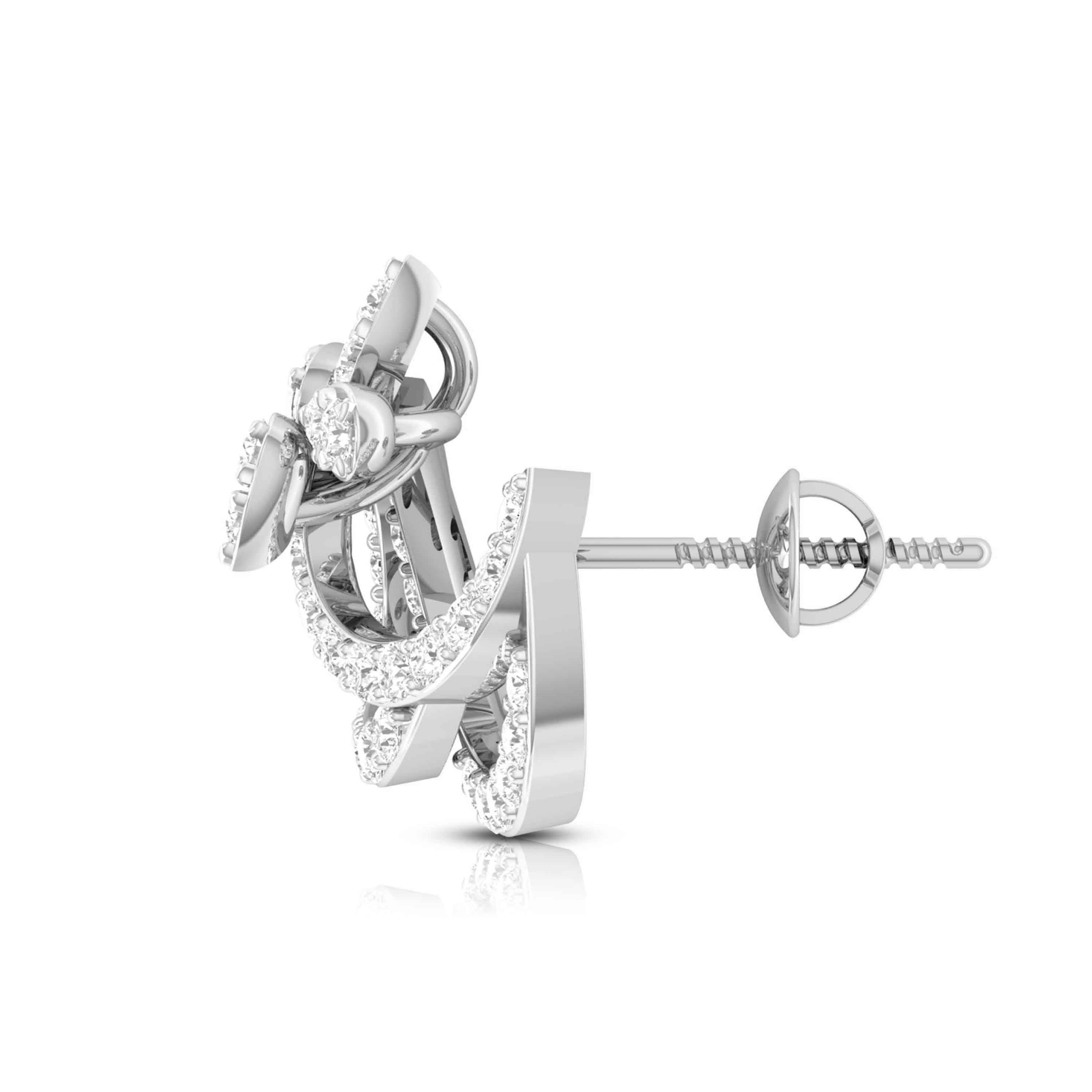 Designer Platinum Diamond Earrings for Women JL PT E OLS 41