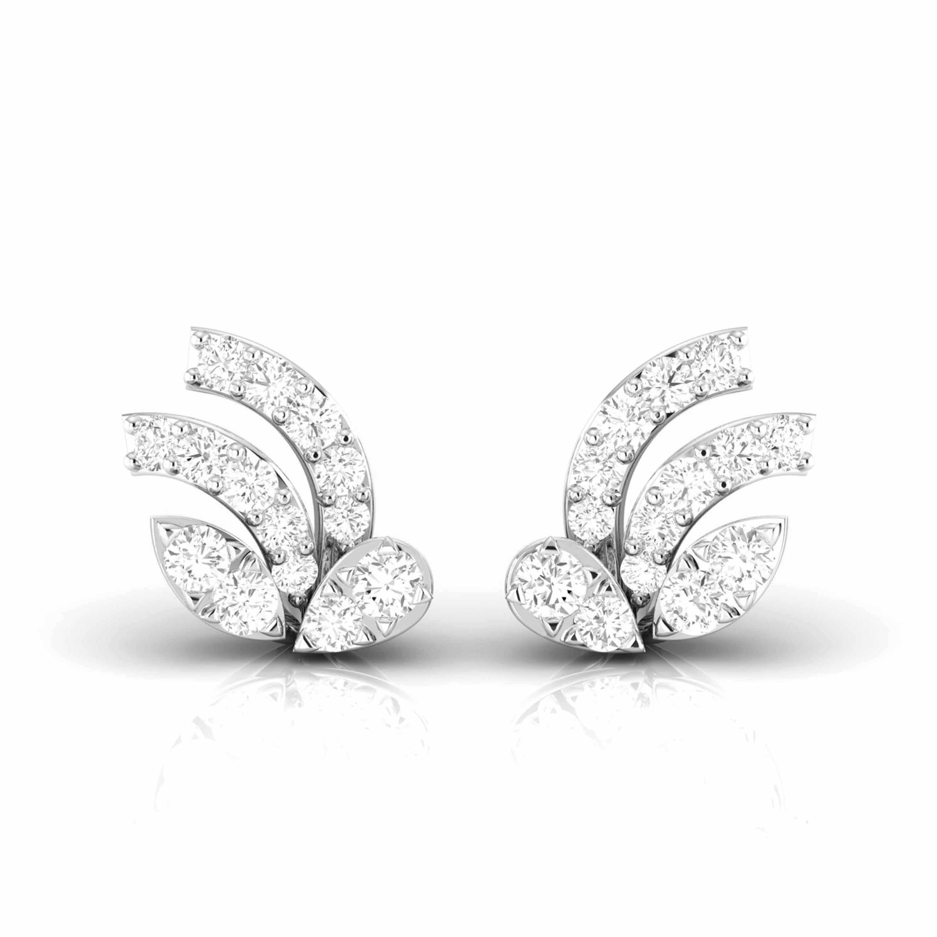 Designer Platinum Diamond Earrings for Women JL PT E OLS 43