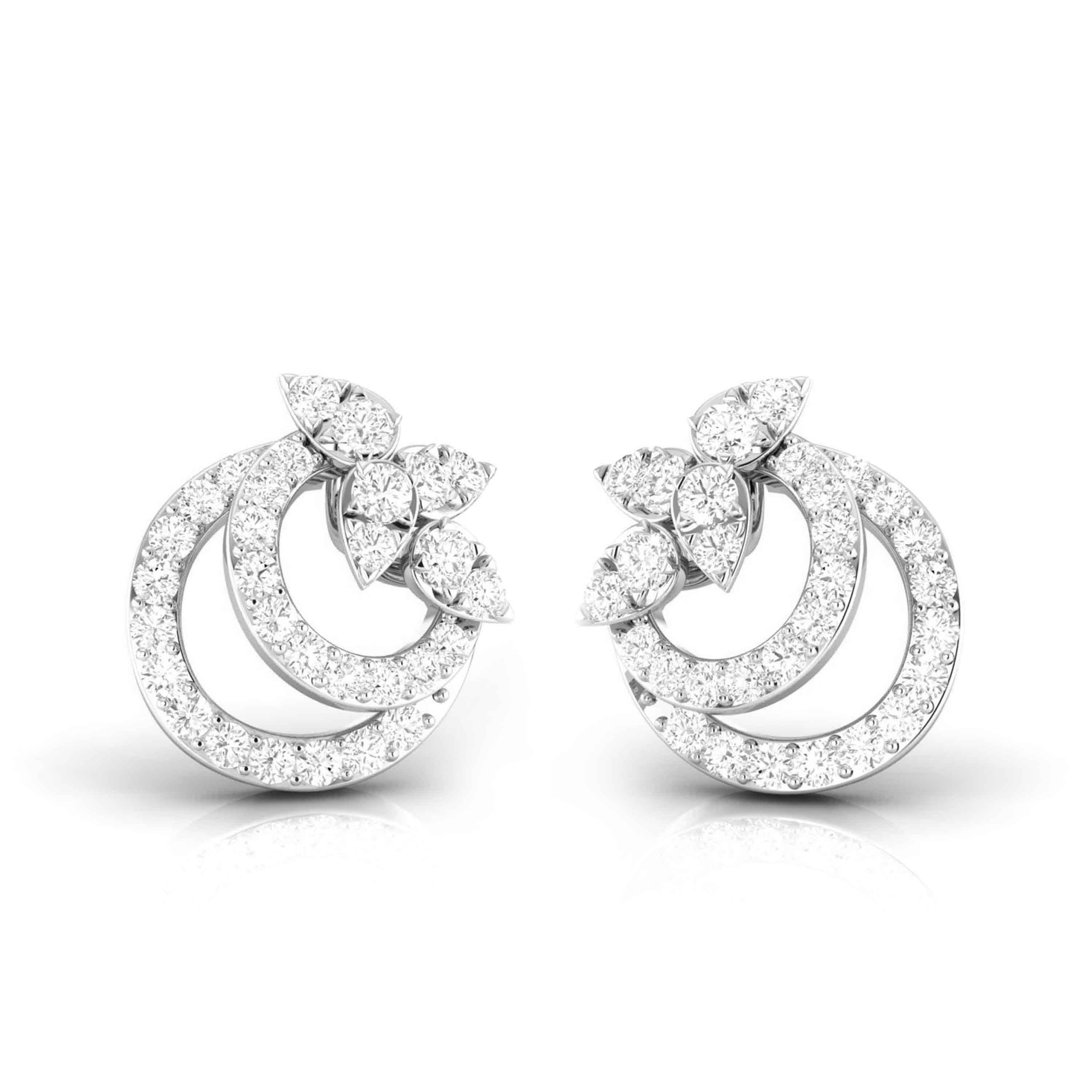 Platinum Fashionable Diamond Earrings for Women JL PT E OLS 44