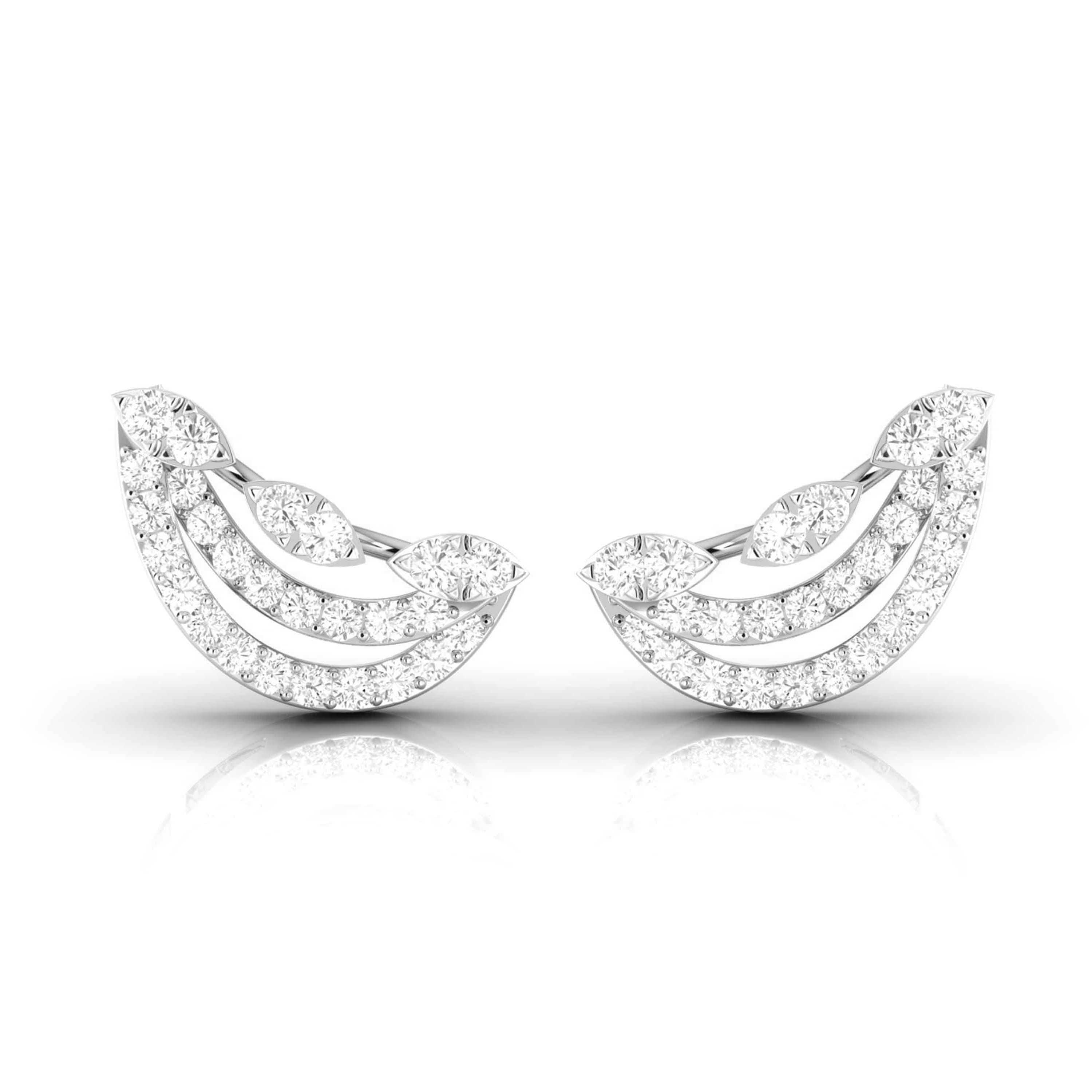 Platinum New Fashionable Diamond Earrings for Women JL PT E OLS 45