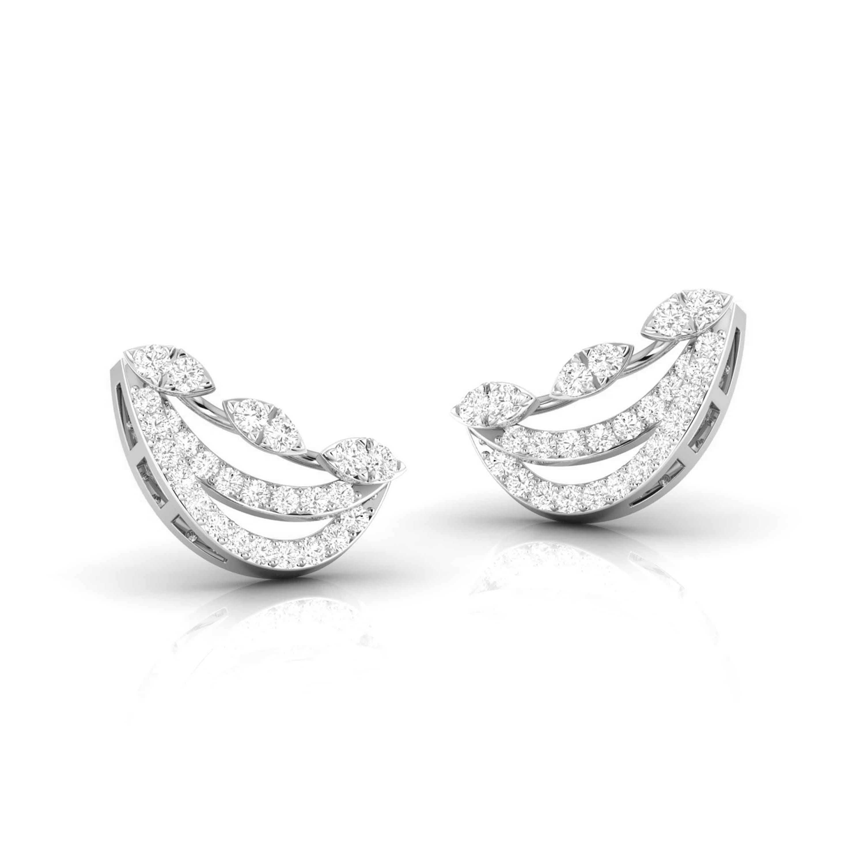 Platinum New Fashionable Diamond Earrings for Women JL PT E OLS 45   Jewelove.US