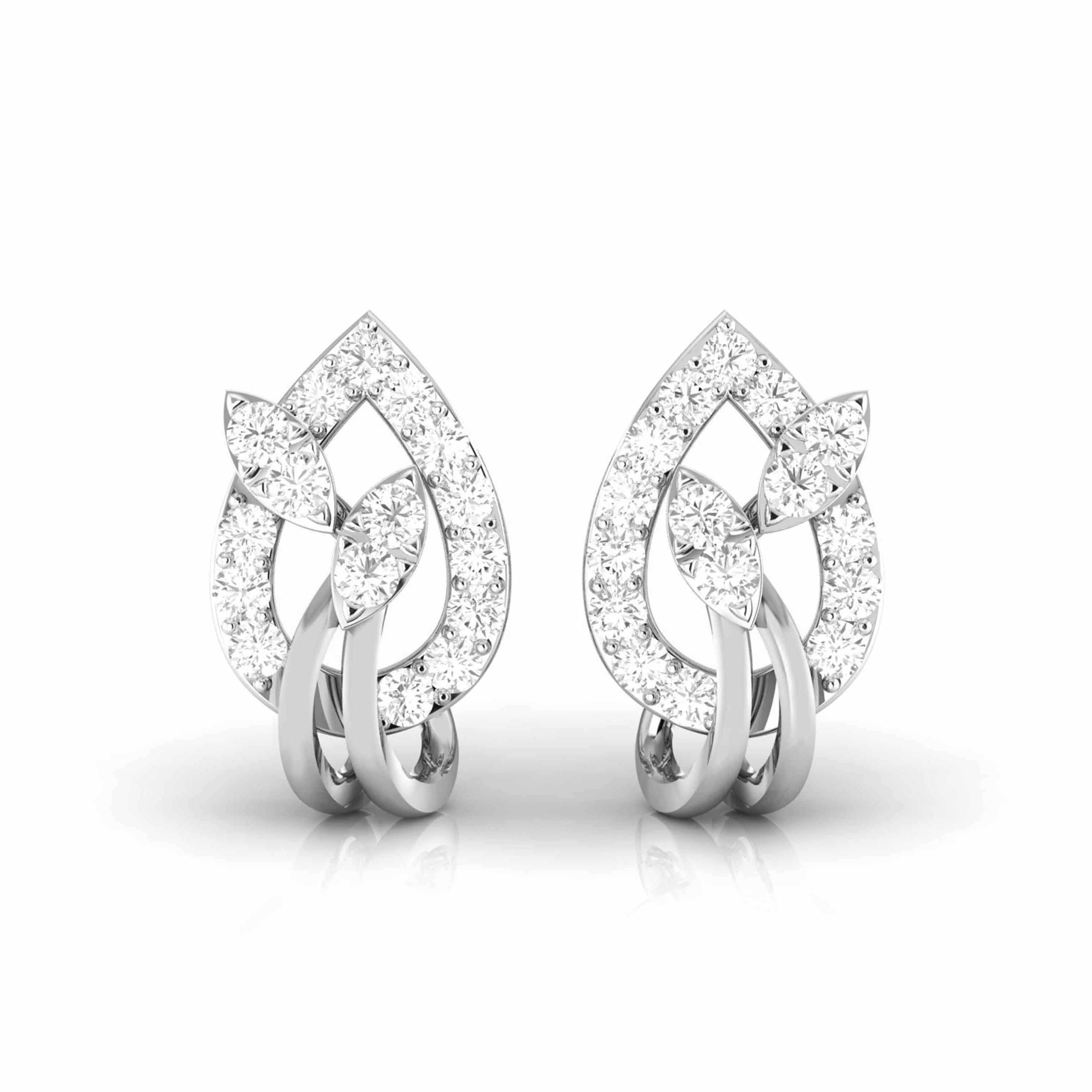 Designer Platinum Diamond Earrings for Women JL PT E OLS 46