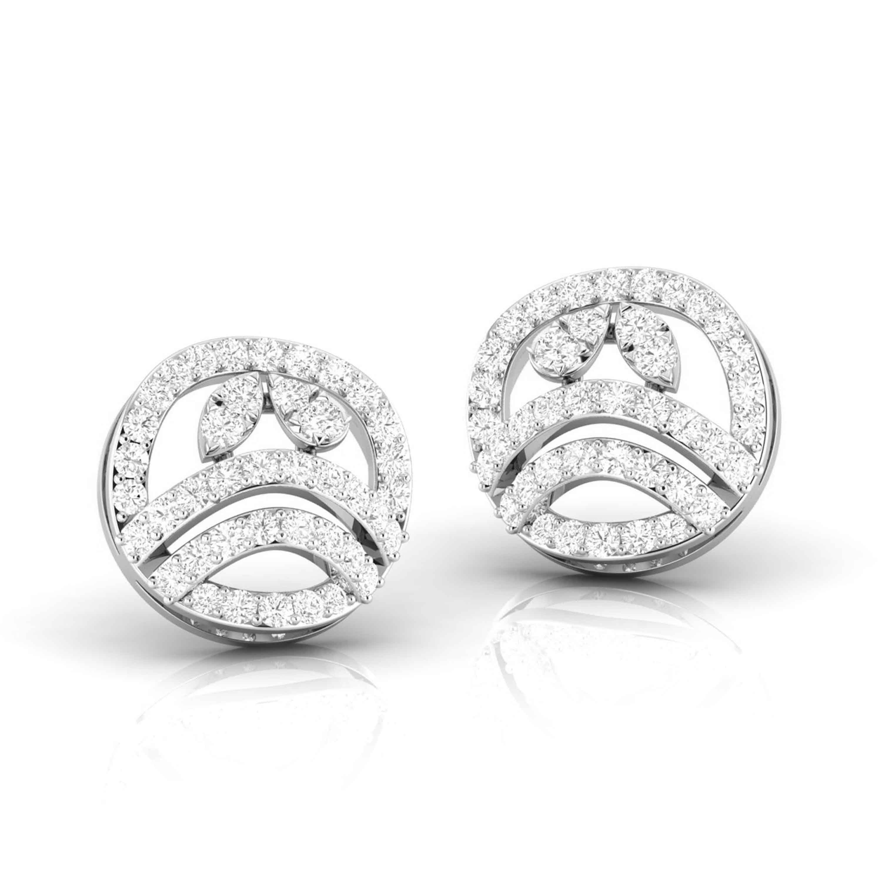 Beautiful Platinum Diamond Earrings for Women JL PT E OLS 48   Jewelove.US