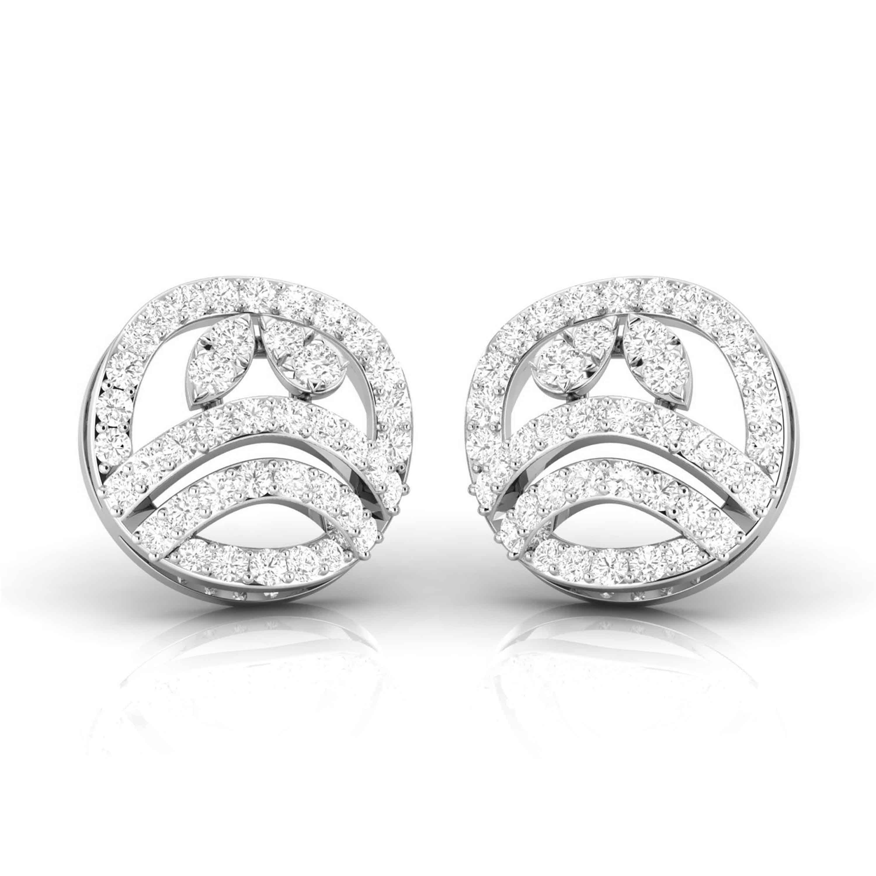 Beautiful Platinum Diamond Earrings for Women JL PT E OLS 48   Jewelove.US