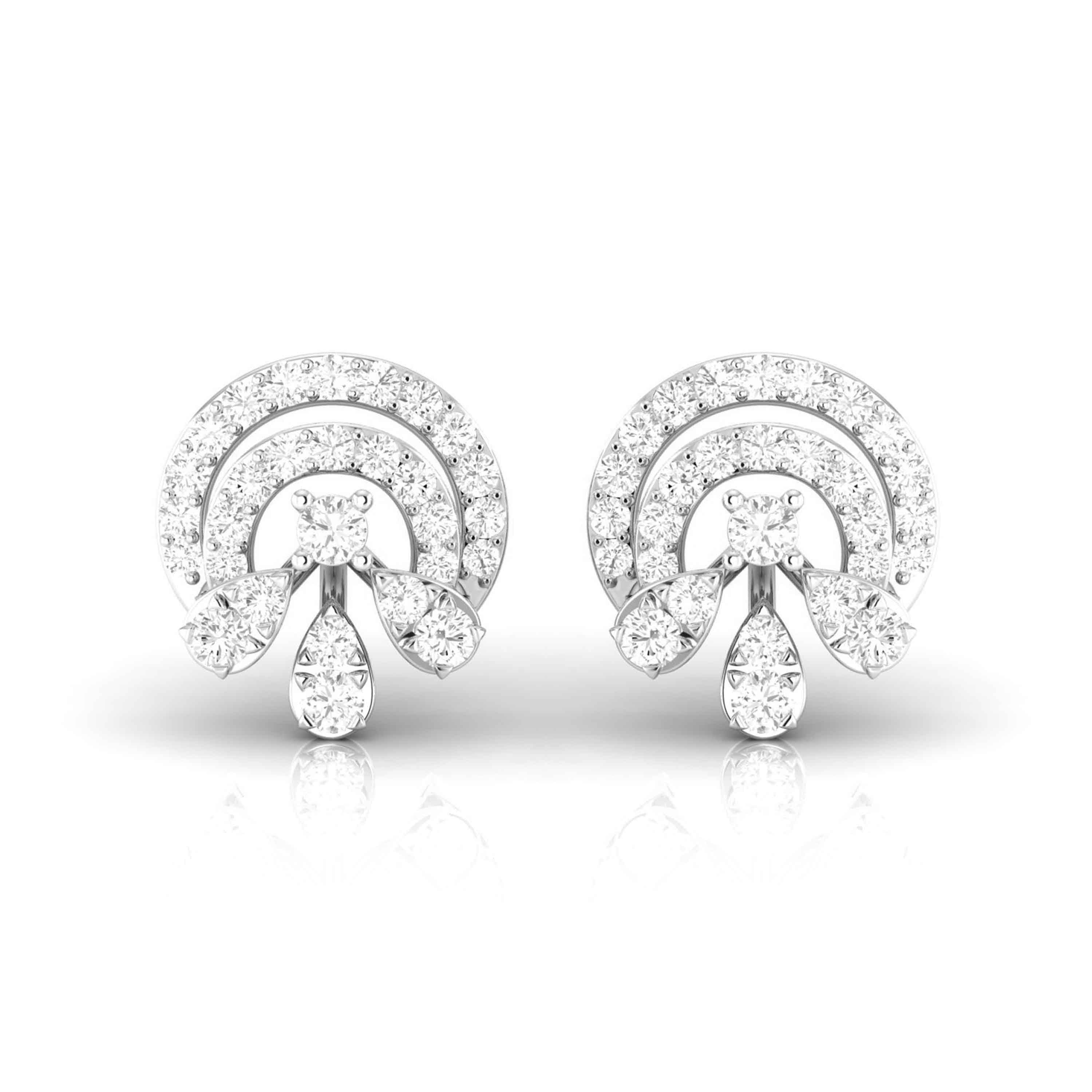Designer Platinum Diamond Earrings for Women JL PT E OLS 49