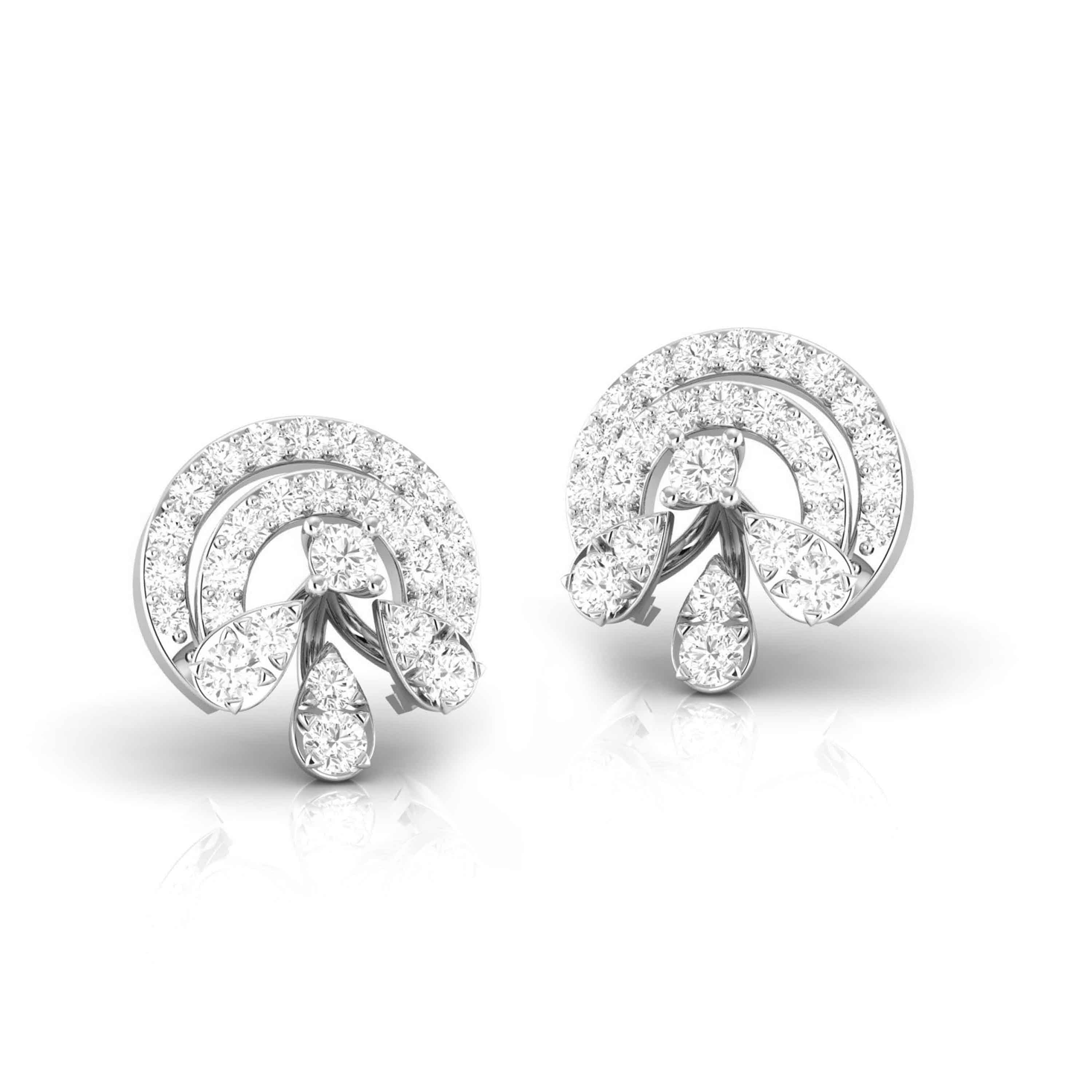 Designer Platinum Diamond Earrings for Women JL PT E OLS 49