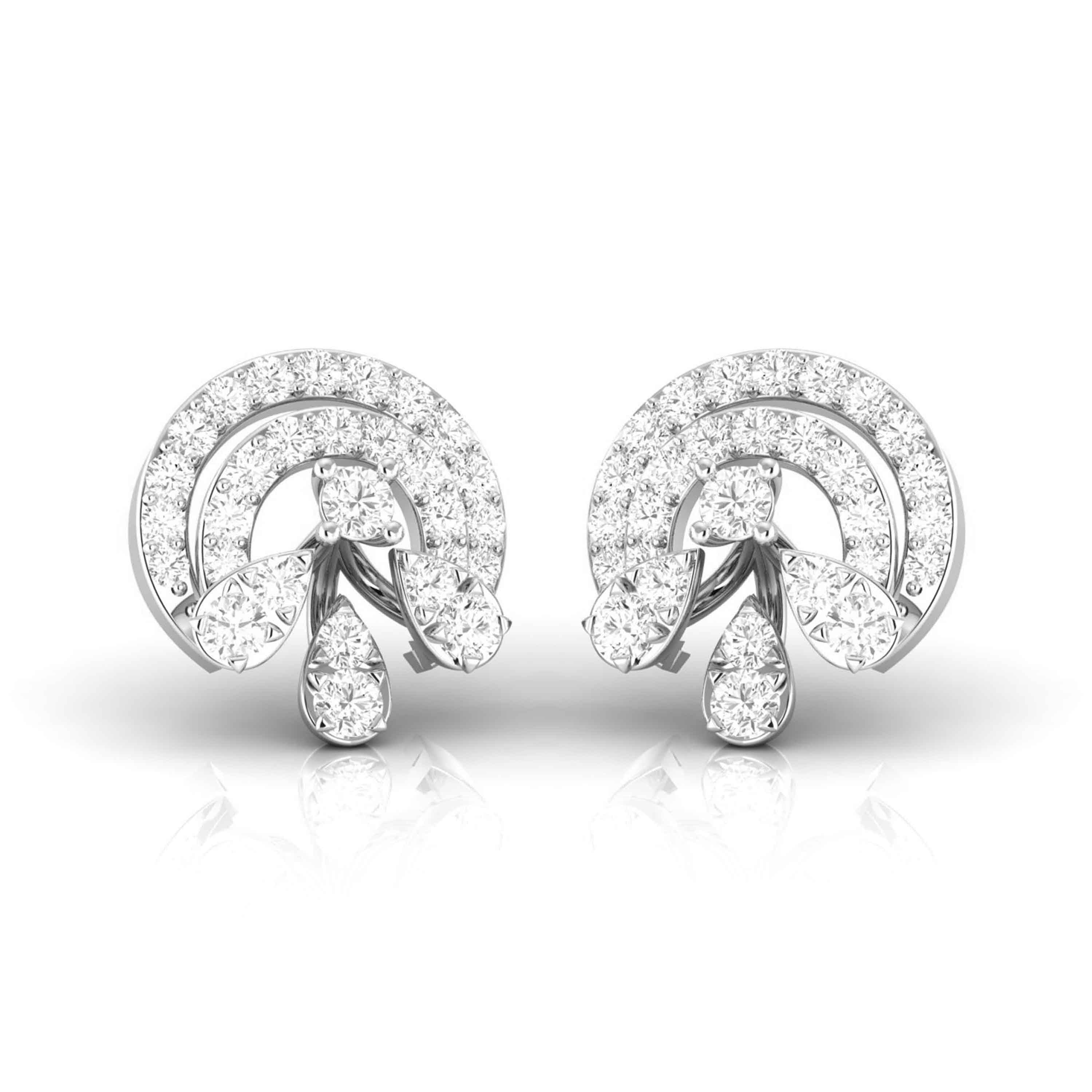 Designer Platinum Diamond Earrings for Women JL PT E OLS 49