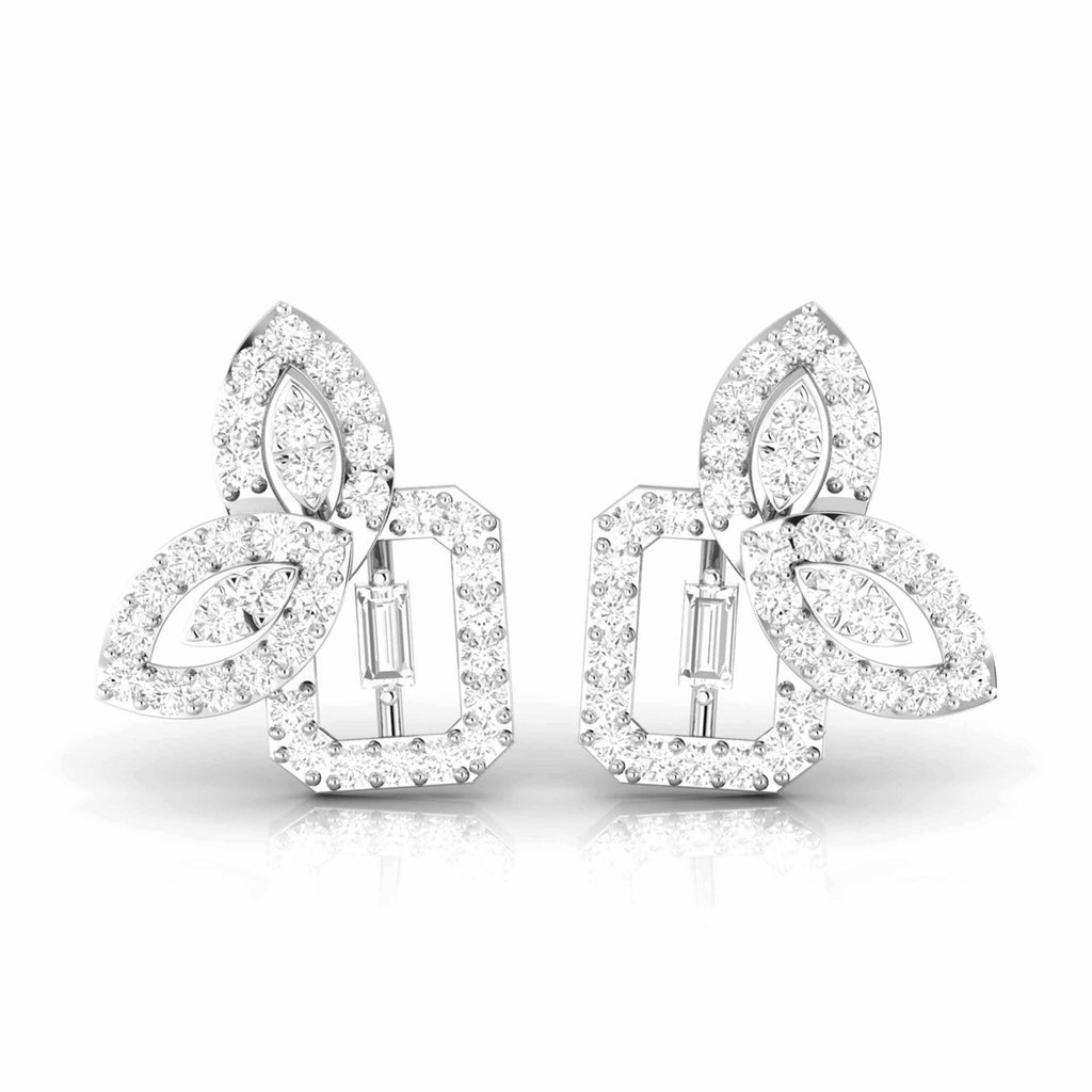 Beautiful Platinum Diamond Earrings for Women JL PT E OLS 4  VVS-GH Jewelove.US