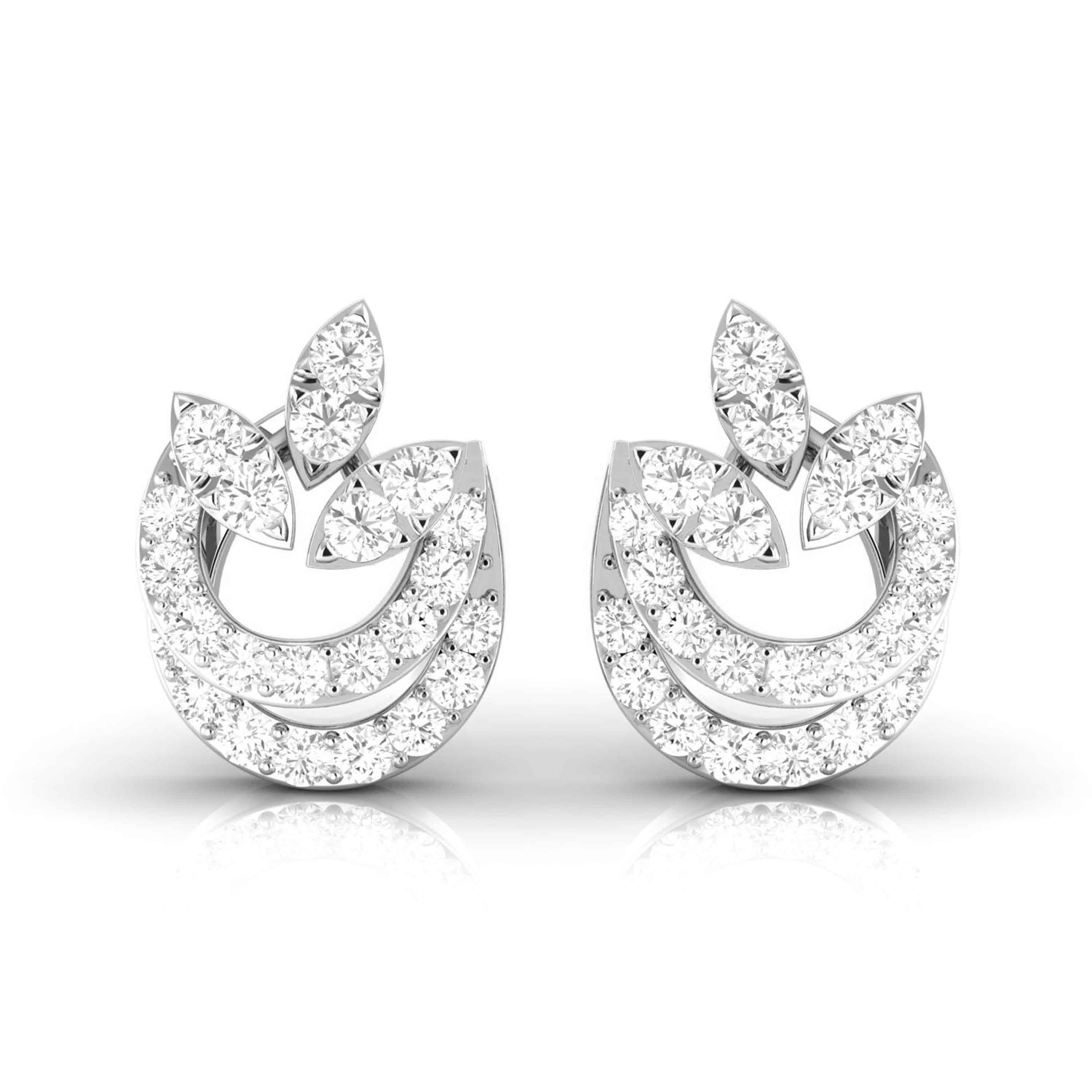 Beautiful Platinum Diamond Earrings for Women JL PT E OLS 50