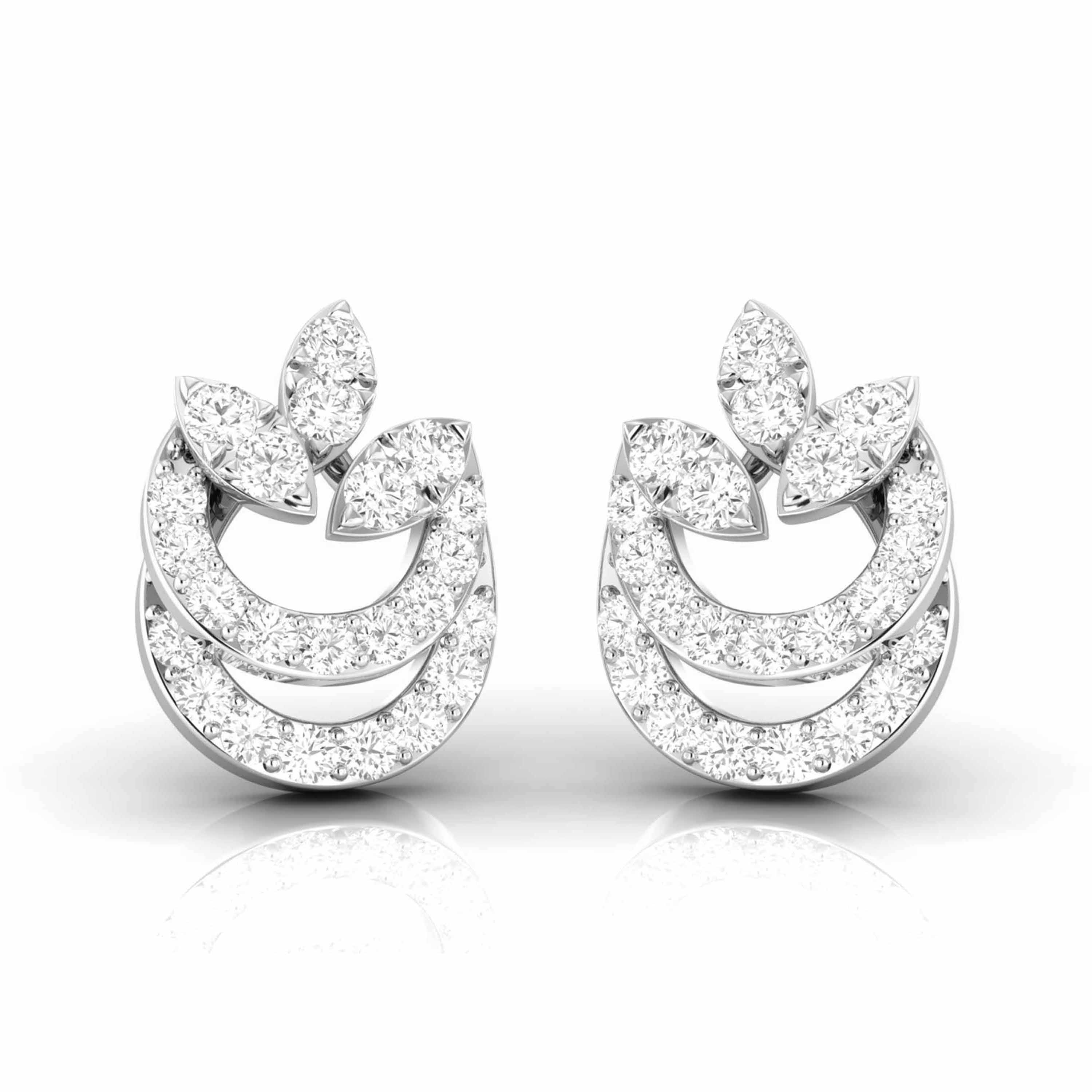 Beautiful Platinum Diamond Earrings for Women JL PT E OLS 50