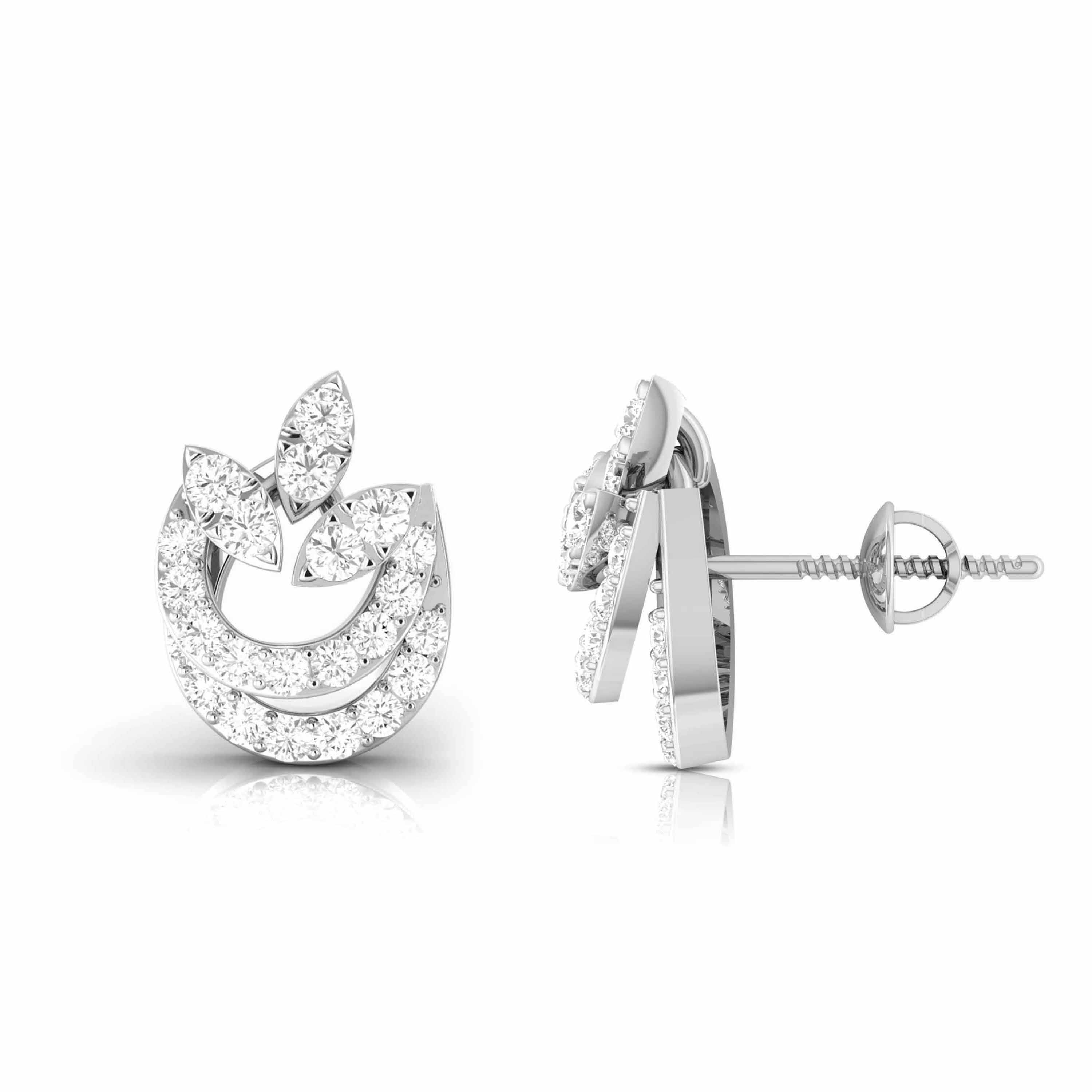 Beautiful Platinum Diamond Earrings for Women JL PT E OLS 50