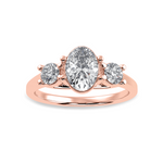 Load image into Gallery viewer, 70-Pointer Oval Cut Solitaire Diamond Accents 18K Rose Gold Ring JL AU 1234R-B   Jewelove.US
