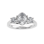 Load image into Gallery viewer, 50-Pointer Oval Cut Solitaire Diamond Accents Platinum Ring JL PT 1234-A   Jewelove.US
