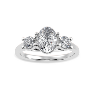 50-Pointer Oval Cut Solitaire Diamond Accents Platinum Ring JL PT 1234-A   Jewelove.US