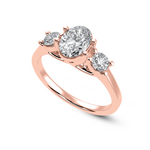 Load image into Gallery viewer, 70-Pointer Oval Cut Solitaire Diamond Accents 18K Rose Gold Ring JL AU 1234R-B   Jewelove.US
