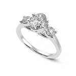 Load image into Gallery viewer, 50-Pointer Oval Cut Solitaire Diamond Accents Platinum Ring JL PT 1234-A   Jewelove.US
