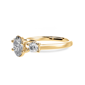 70-Pointer Oval Cut Solitaire Diamond Accents18K Yellow Gold Ring JL AU 1234Y-B   Jewelove.US