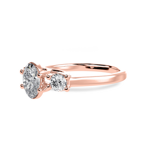 70-Pointer Oval Cut Solitaire Diamond Accents 18K Rose Gold Ring JL AU 1234R-B   Jewelove.US