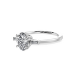 Load image into Gallery viewer, 70-Pointer Oval Cut Solitaire with Baguette Diamond Accents Platinum Ring JL PT 1226-B   Jewelove.US

